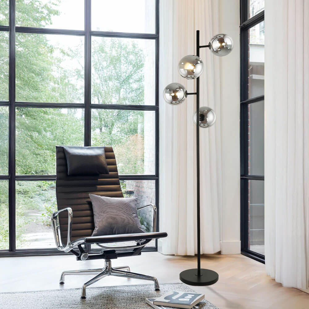 Stehlampe aus Glas VIOLA - Rauchgrau