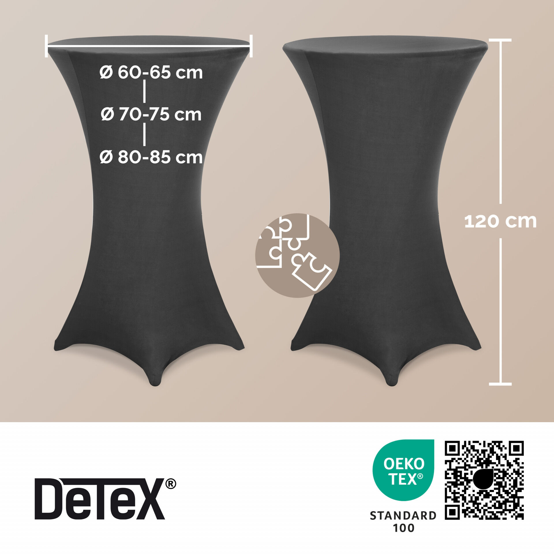 Stehtischhusse Ø70 cm anthrazit