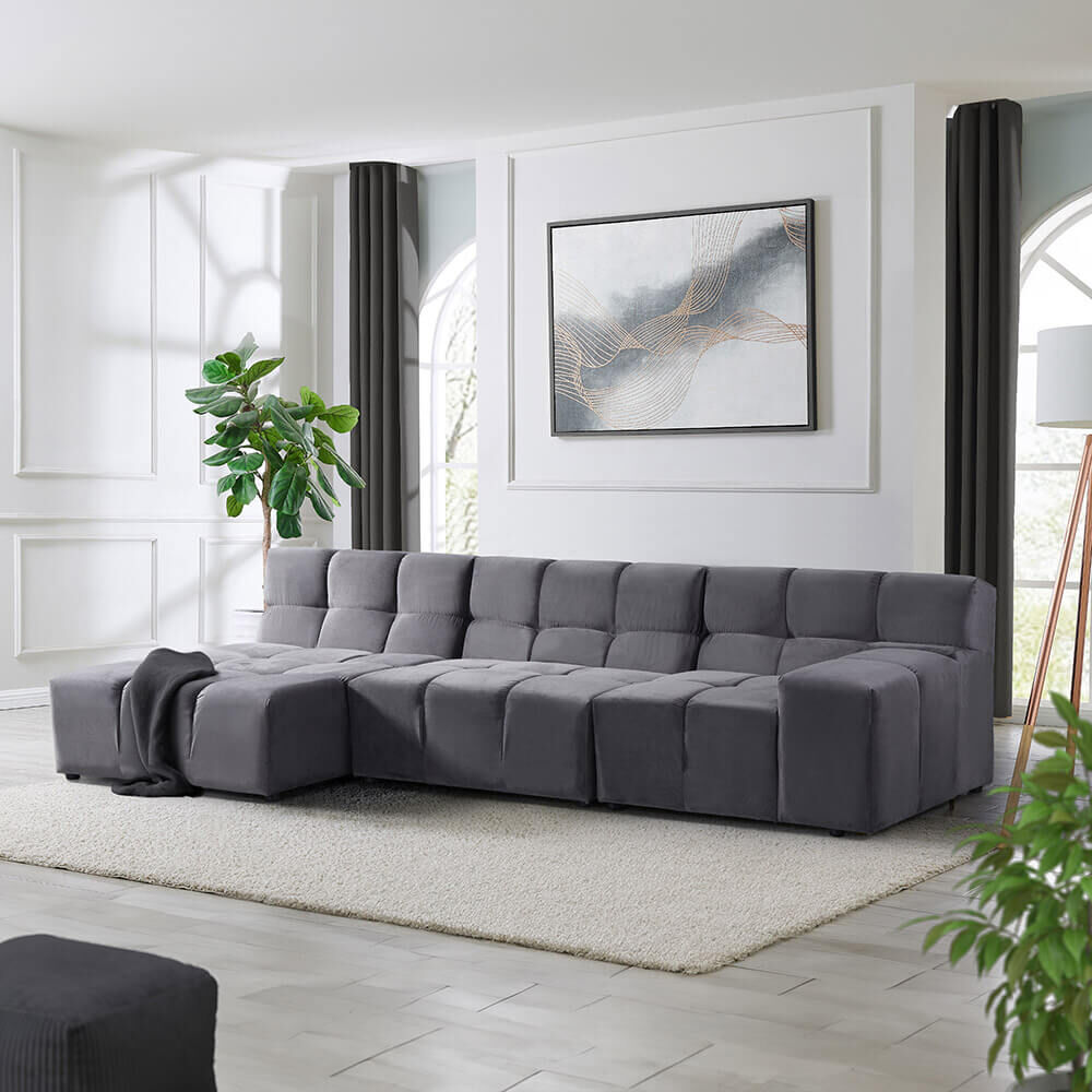 Modulares Sofa ORLENA - Anthrazit 306 x 148 cm