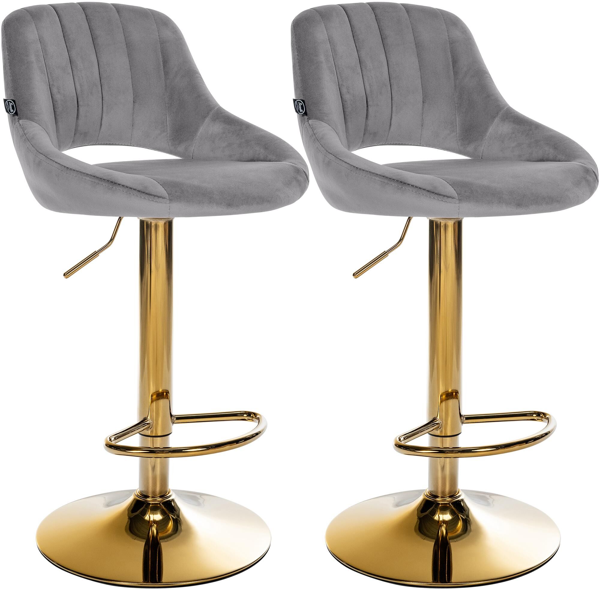 2er Set Barhocker Milet Samt G, dunkelgrau