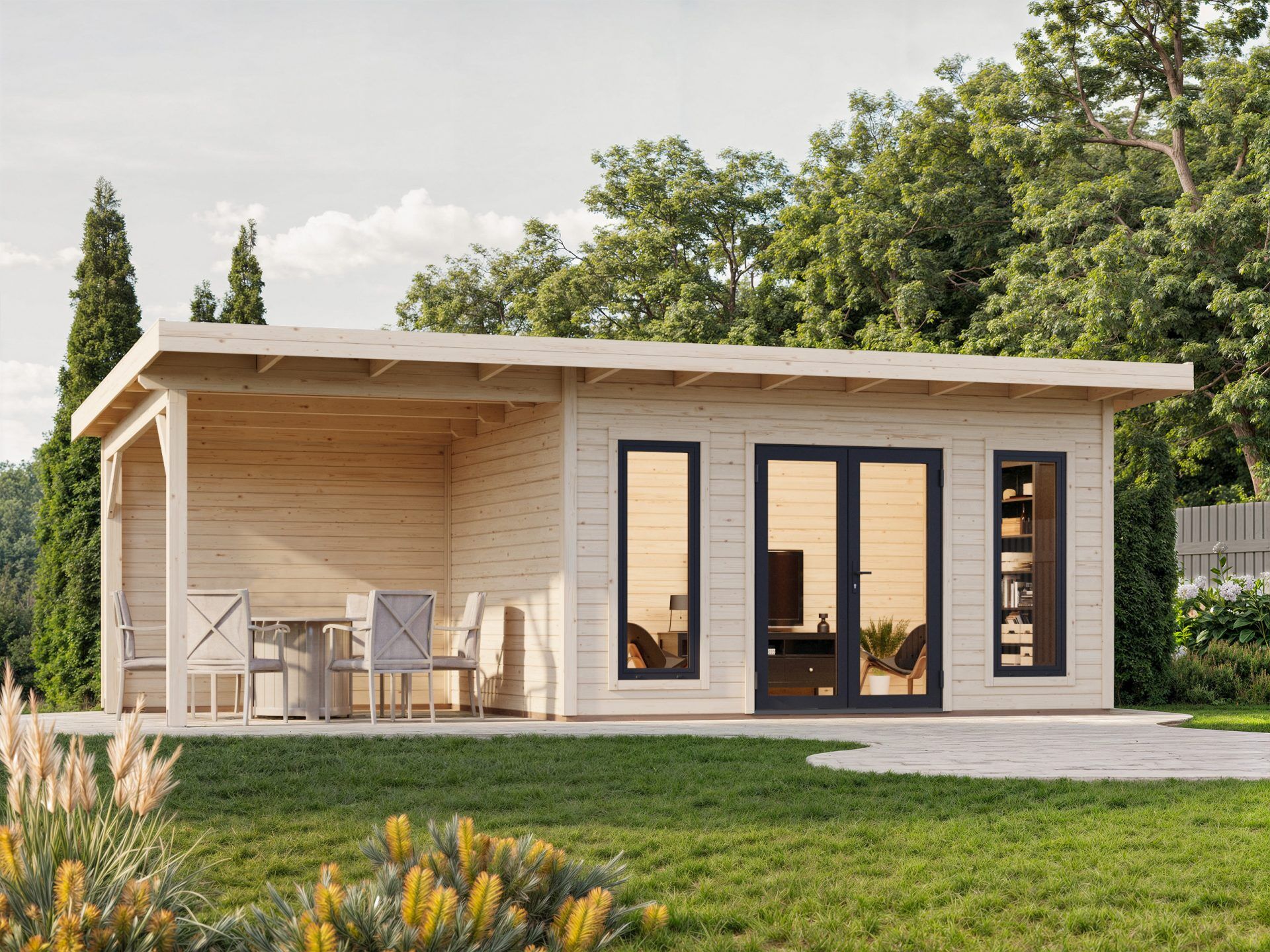 Palmako Pultdach Gartenhaus Aurelia 12,7+7,9 m²
