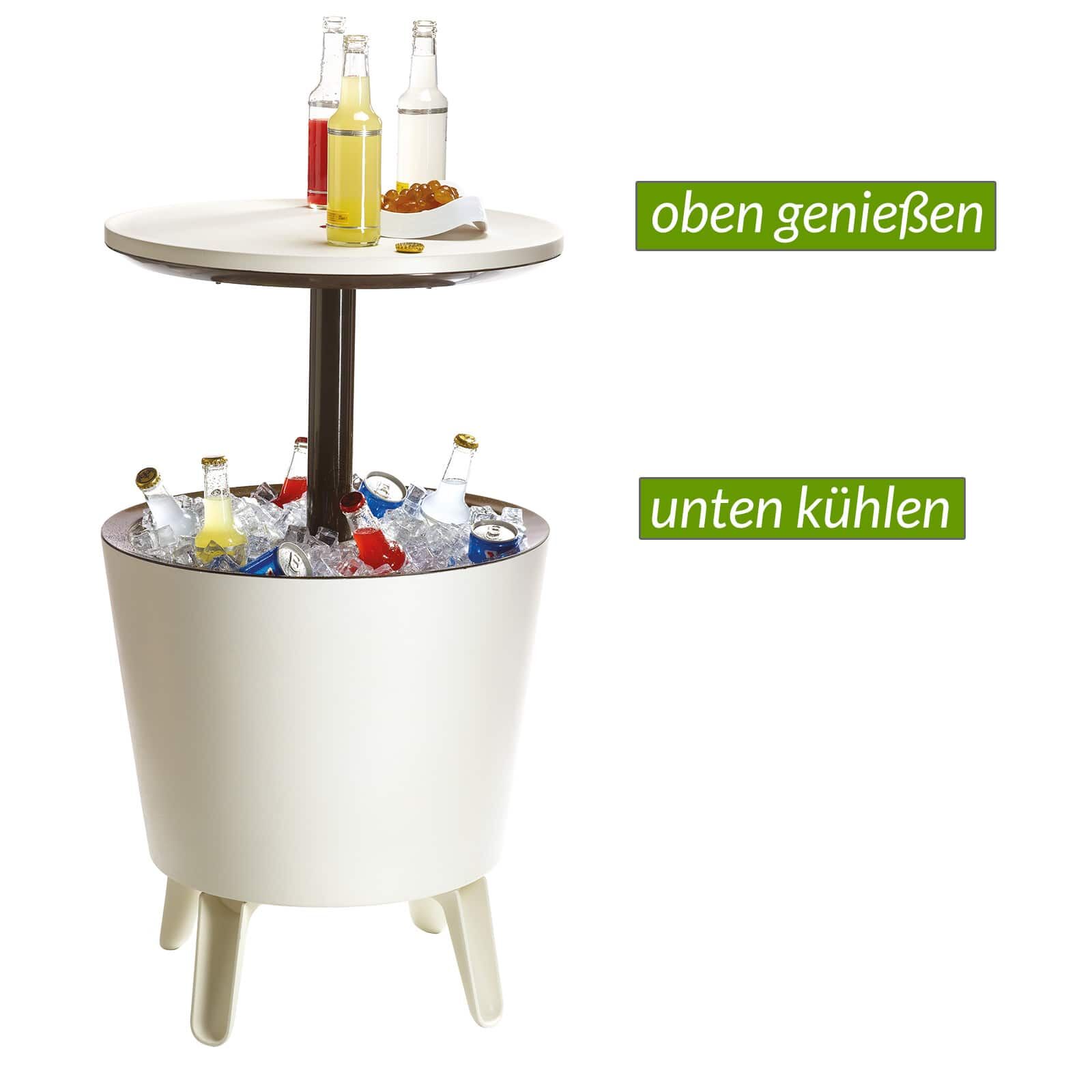 Getränkekühler Weiß/Braun Ø50cm 30L