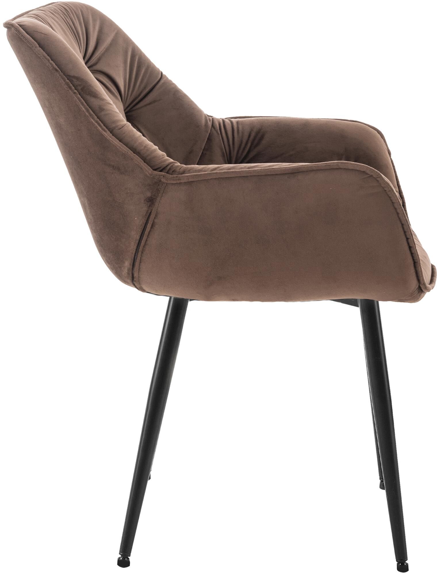 4er Set Stuhl Tanna Samt, braun