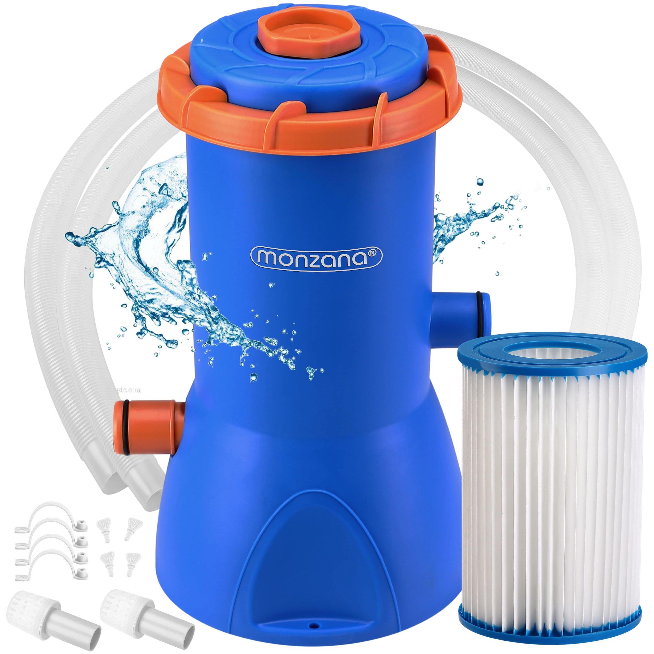 Pool Filterpumpe MZP90 Blau/Orange 3800 L/h