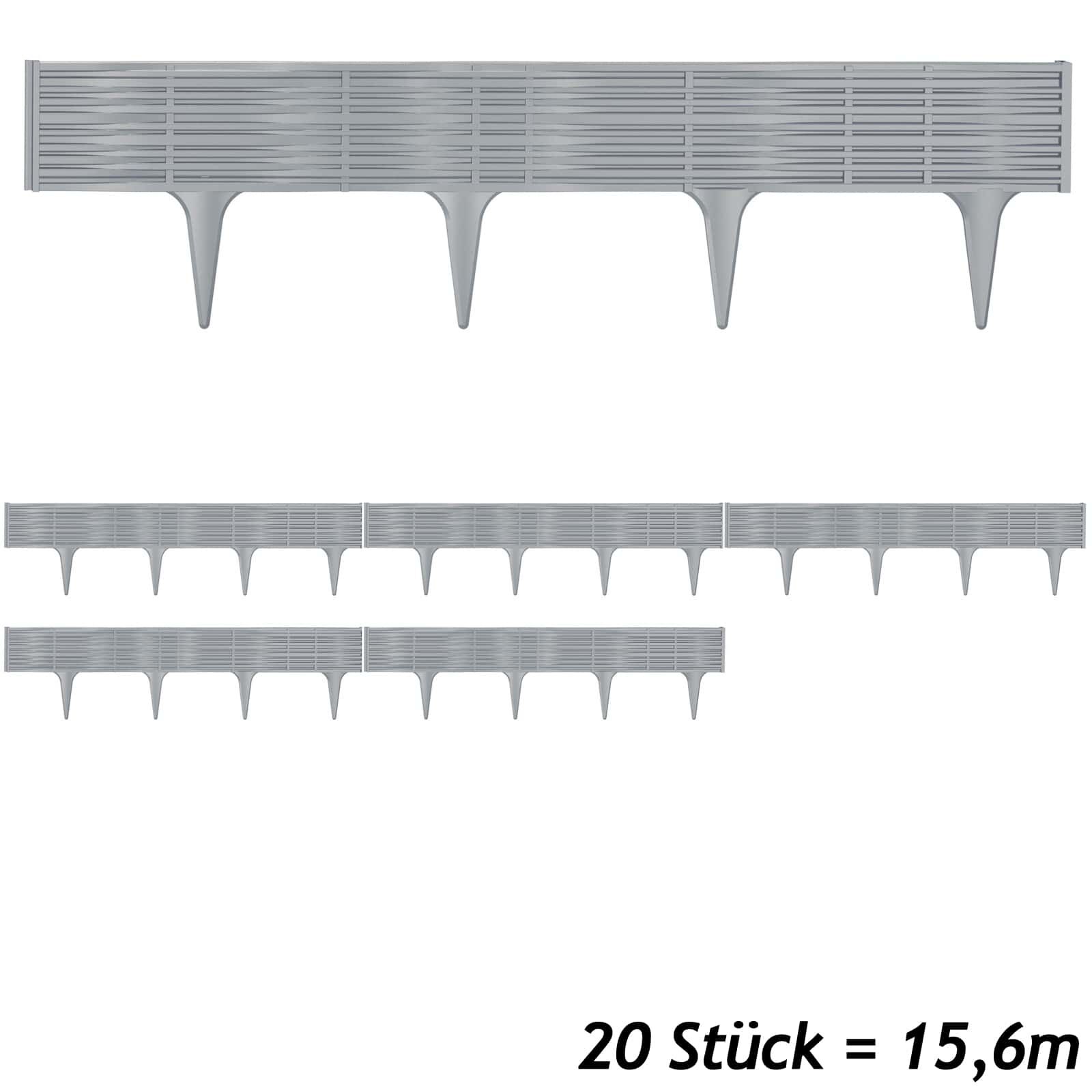 Beeteinfassung 4er-Set Grau 15,6m