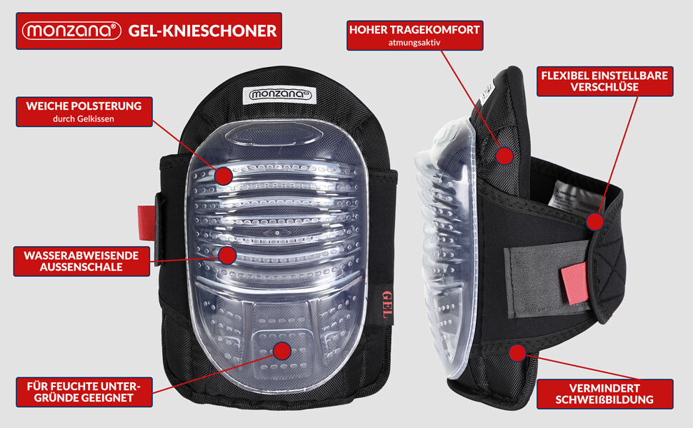 Gel Knieschoner 1 Paar Schwarz