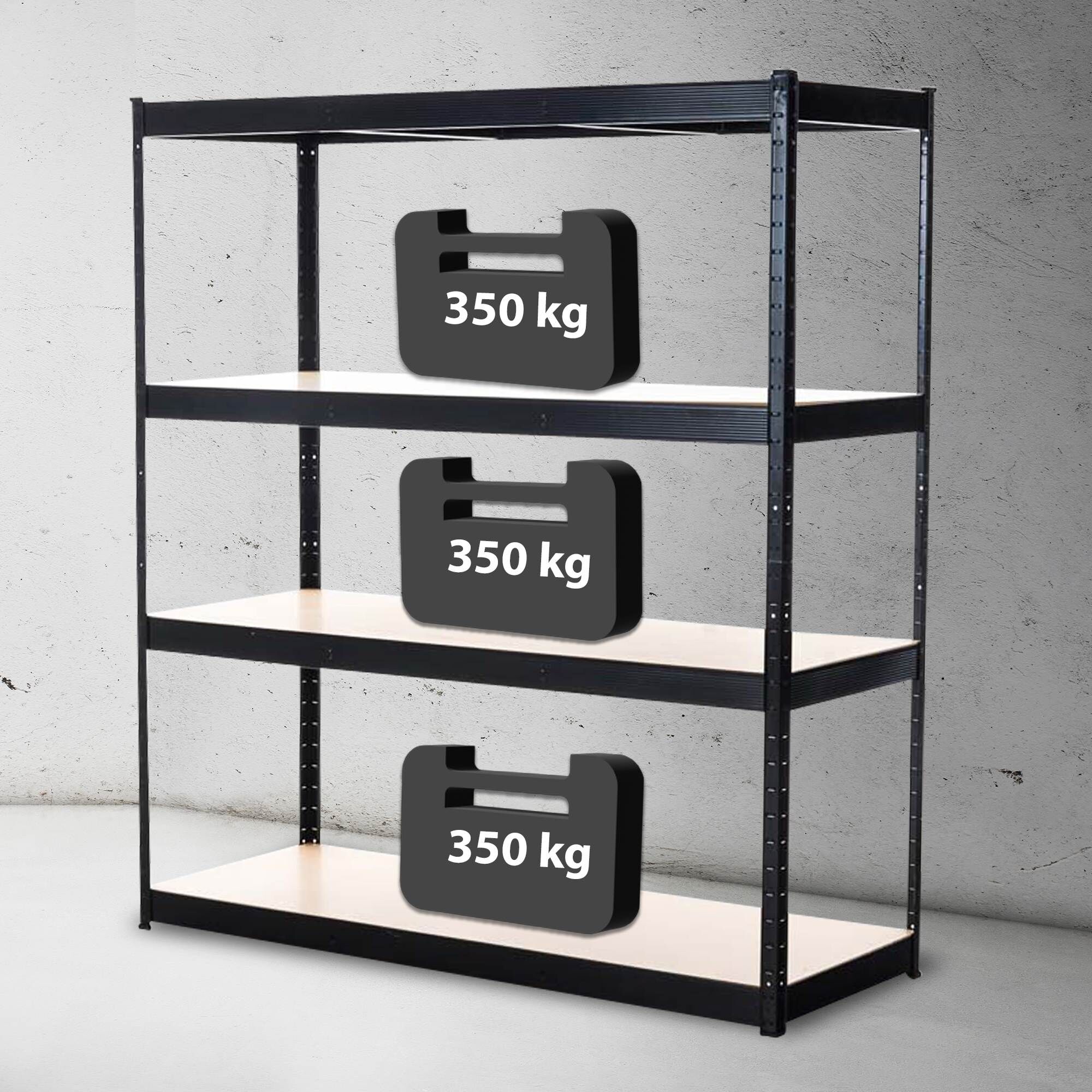 Steckregal 160x60x180, schwarz