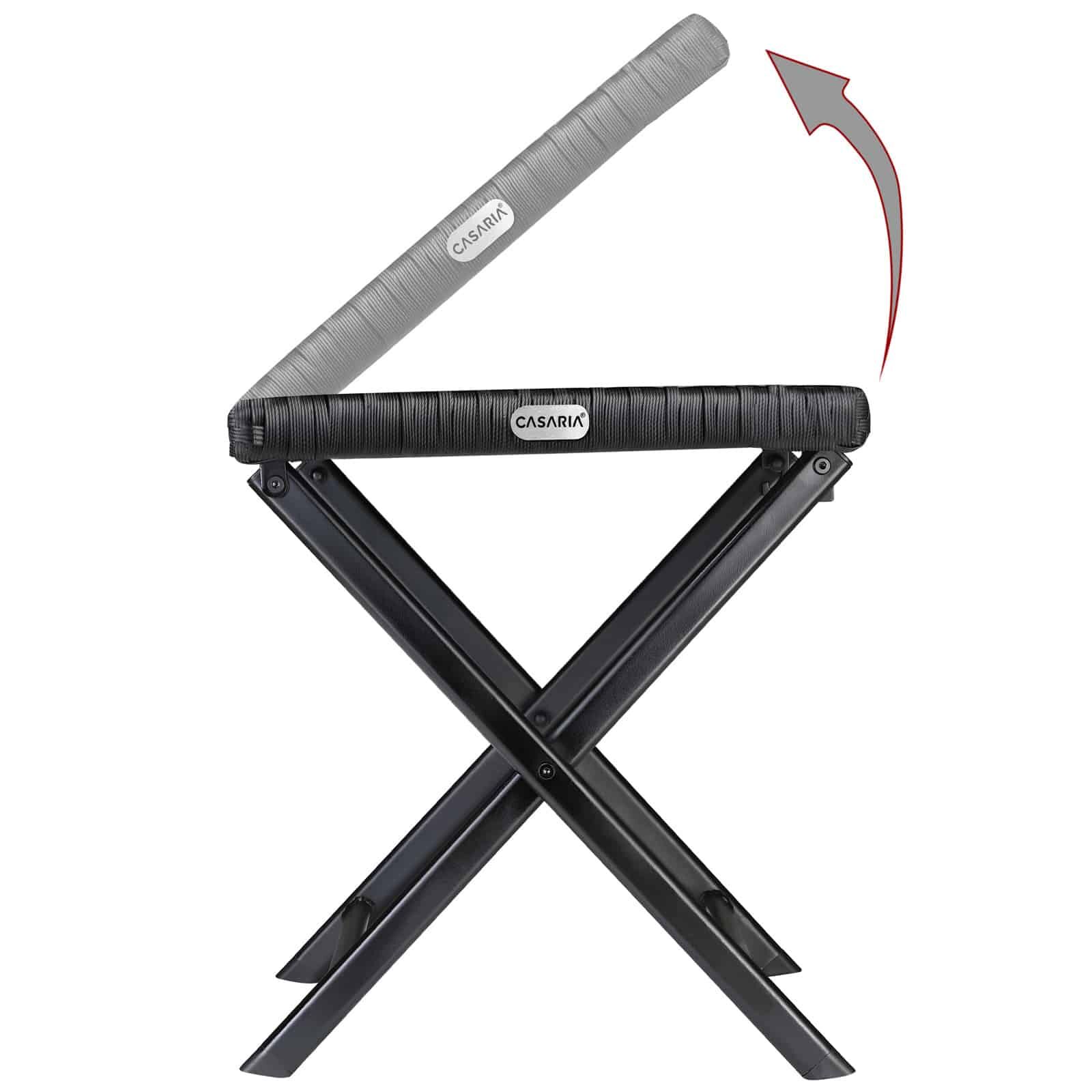 Polyrattan Klapphocker Rom 3in1 Schwarz