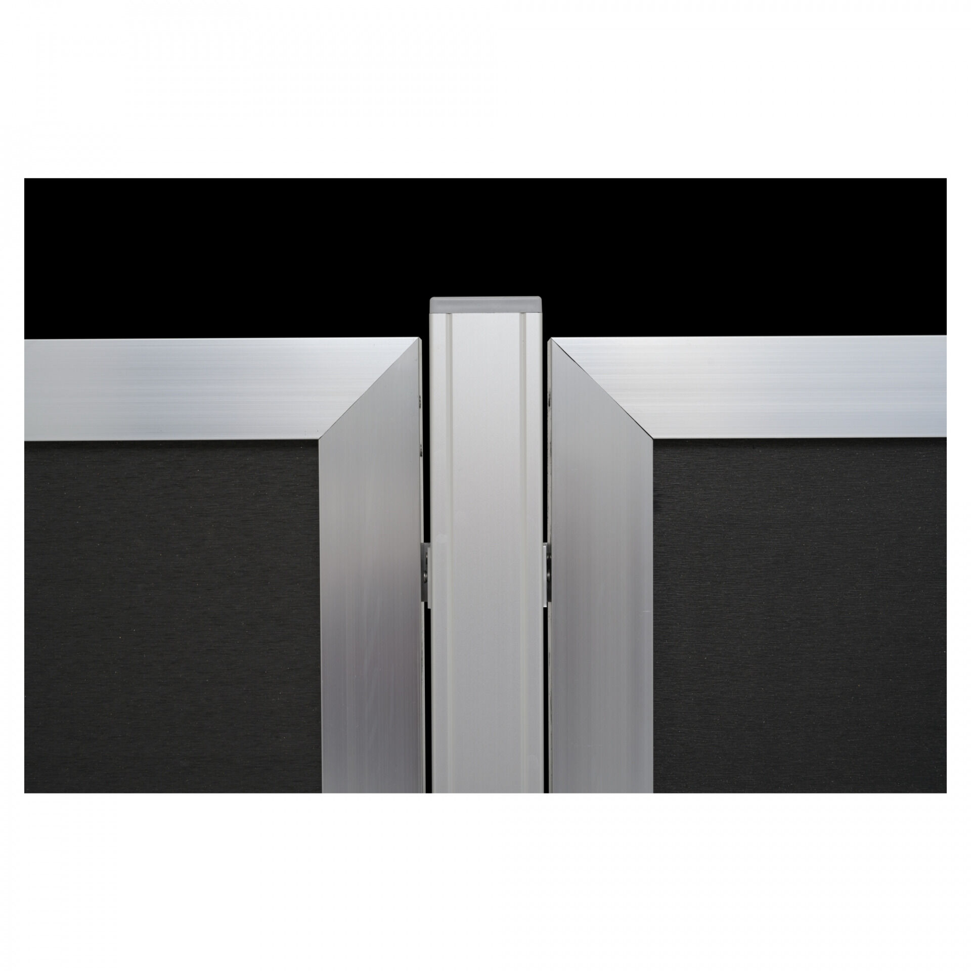 MALÖ-Serie anthrazit, 180 x 180 cm, WPC-Zaun, ALU-Rahmen silber