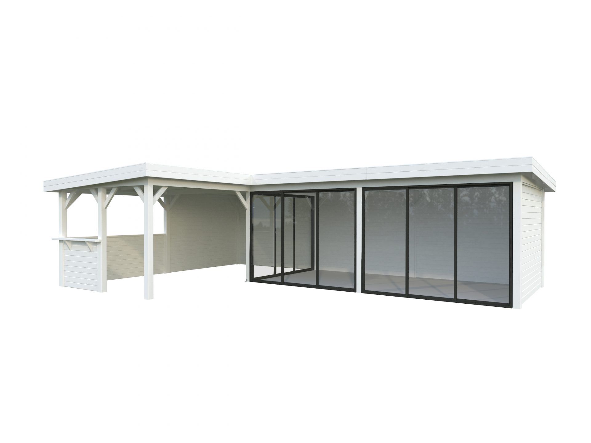 Palmako modernes Gartenhaus Lenna 33,2 m² Set 720 Slide Plus