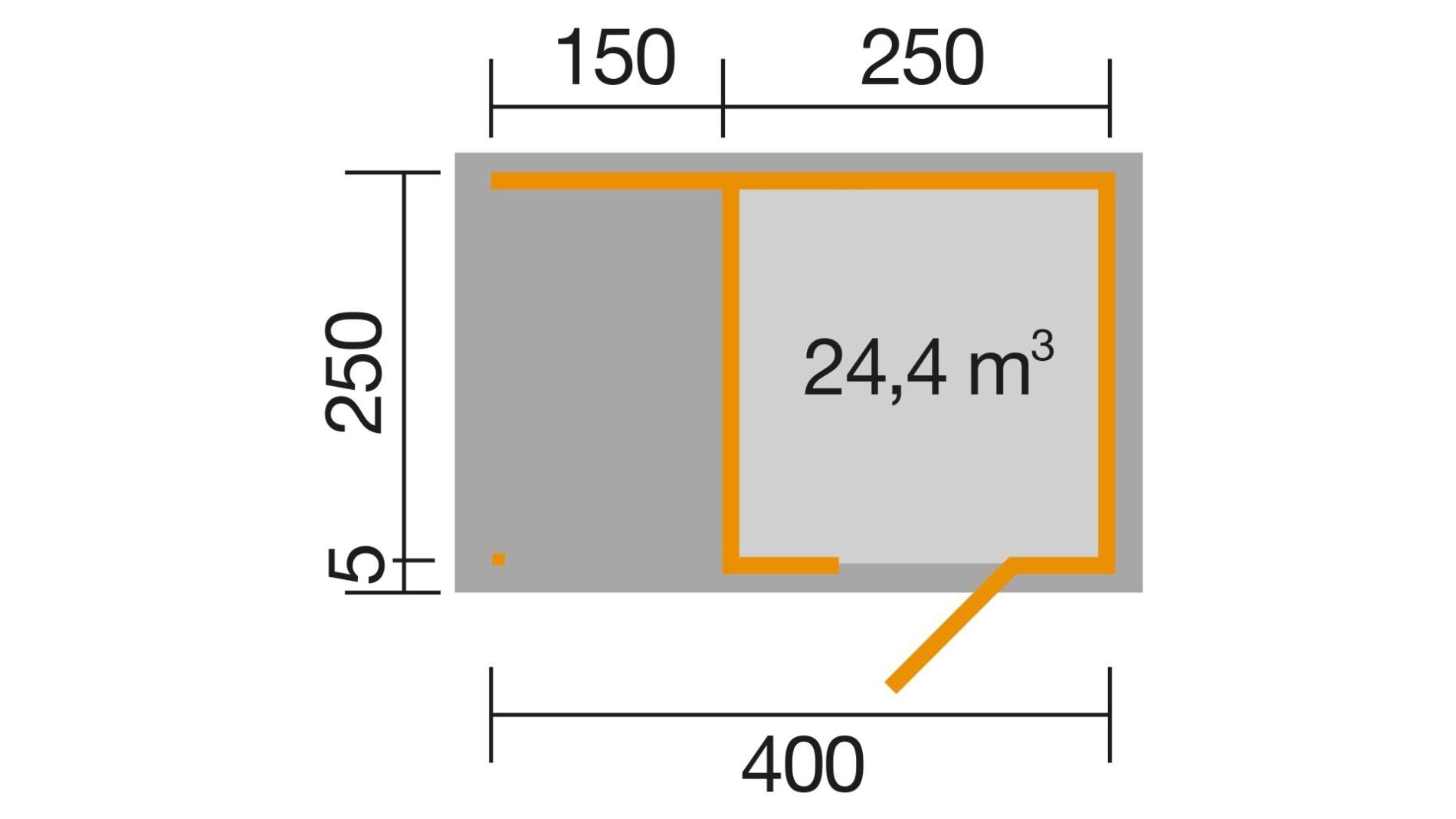 weka Design-Gartenhaus wekaLine 413 A 4,1x2,6m