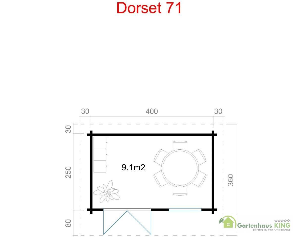 Lasita Maja Gartenhaus Dorset 71 Grundriss