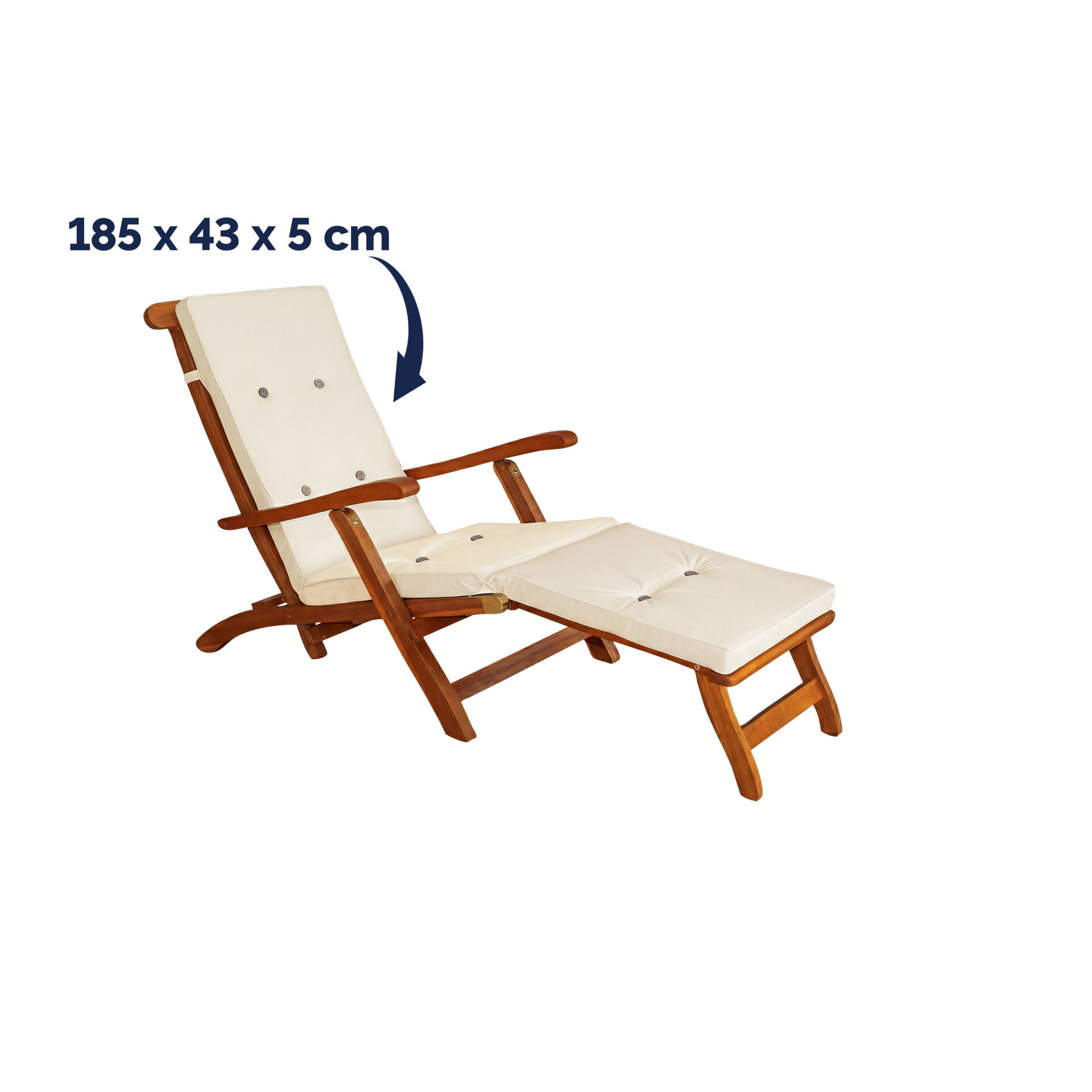 Auflage Sonnenliege Creme 184,5x43x5cm