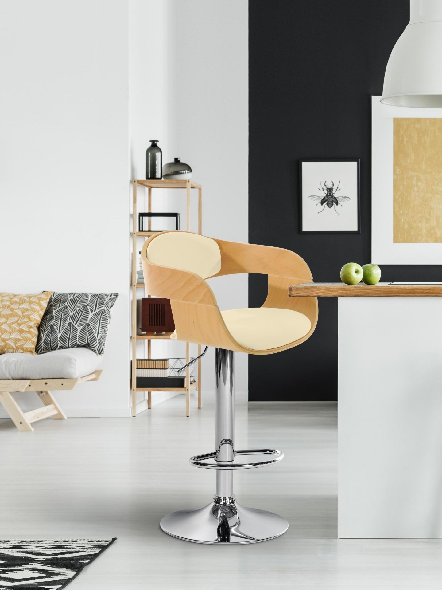 Barhocker Kingston C, natura/creme