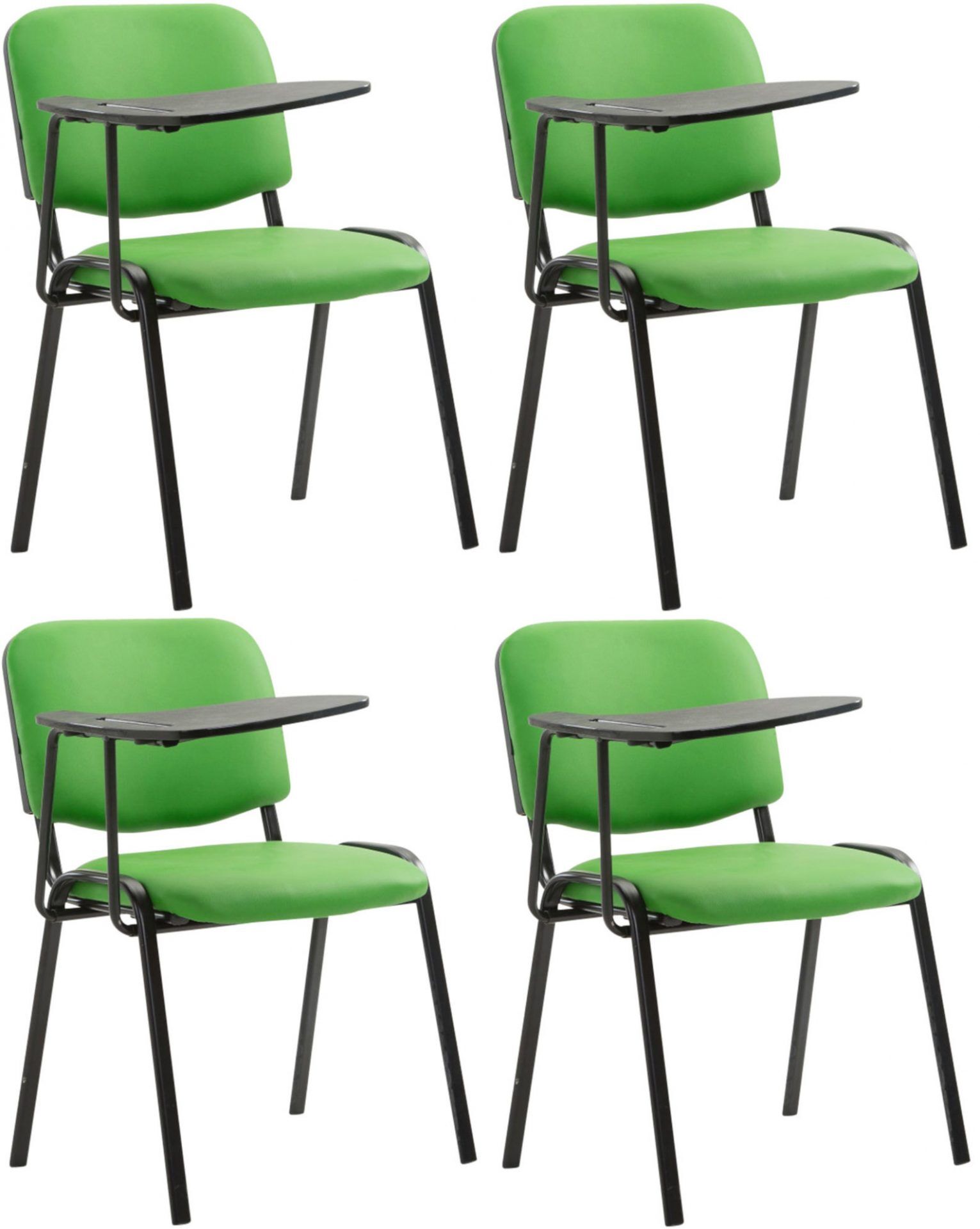 4er Set Stühle Ken mit Klapptisch Kunstleder, grün