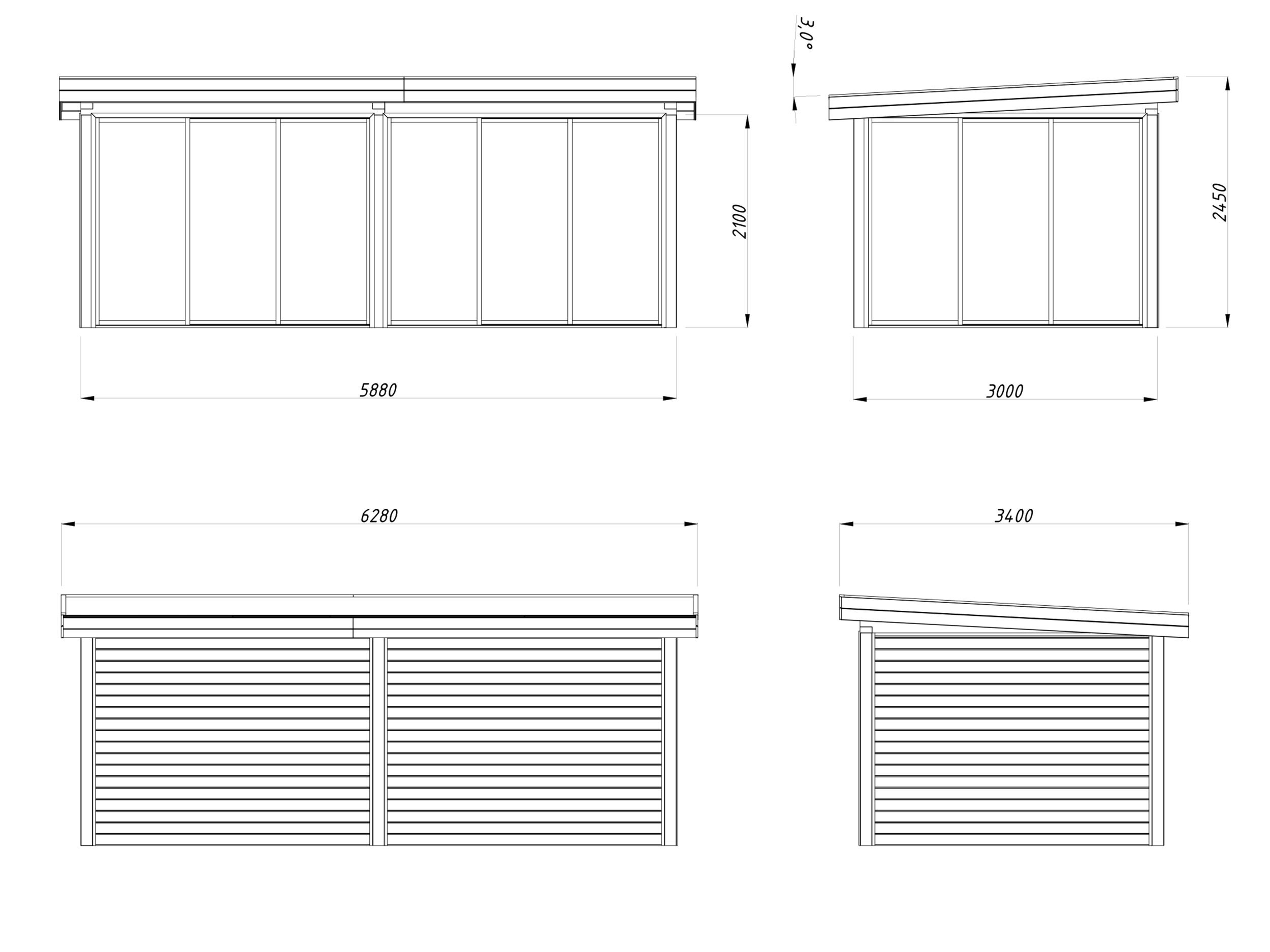 Palmako modernes Gartenhaus Lenna 16,6 m2 Set 402 Slide