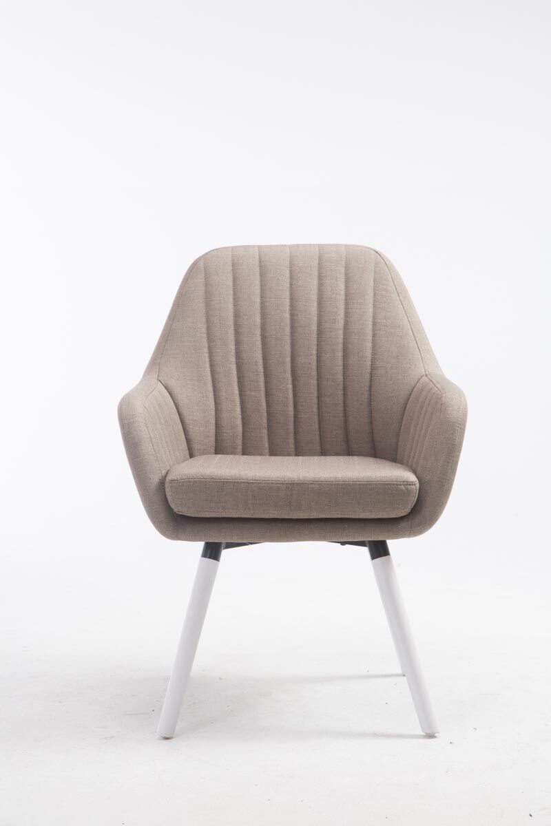 Stuhl Florian Stoff Weiß, taupe