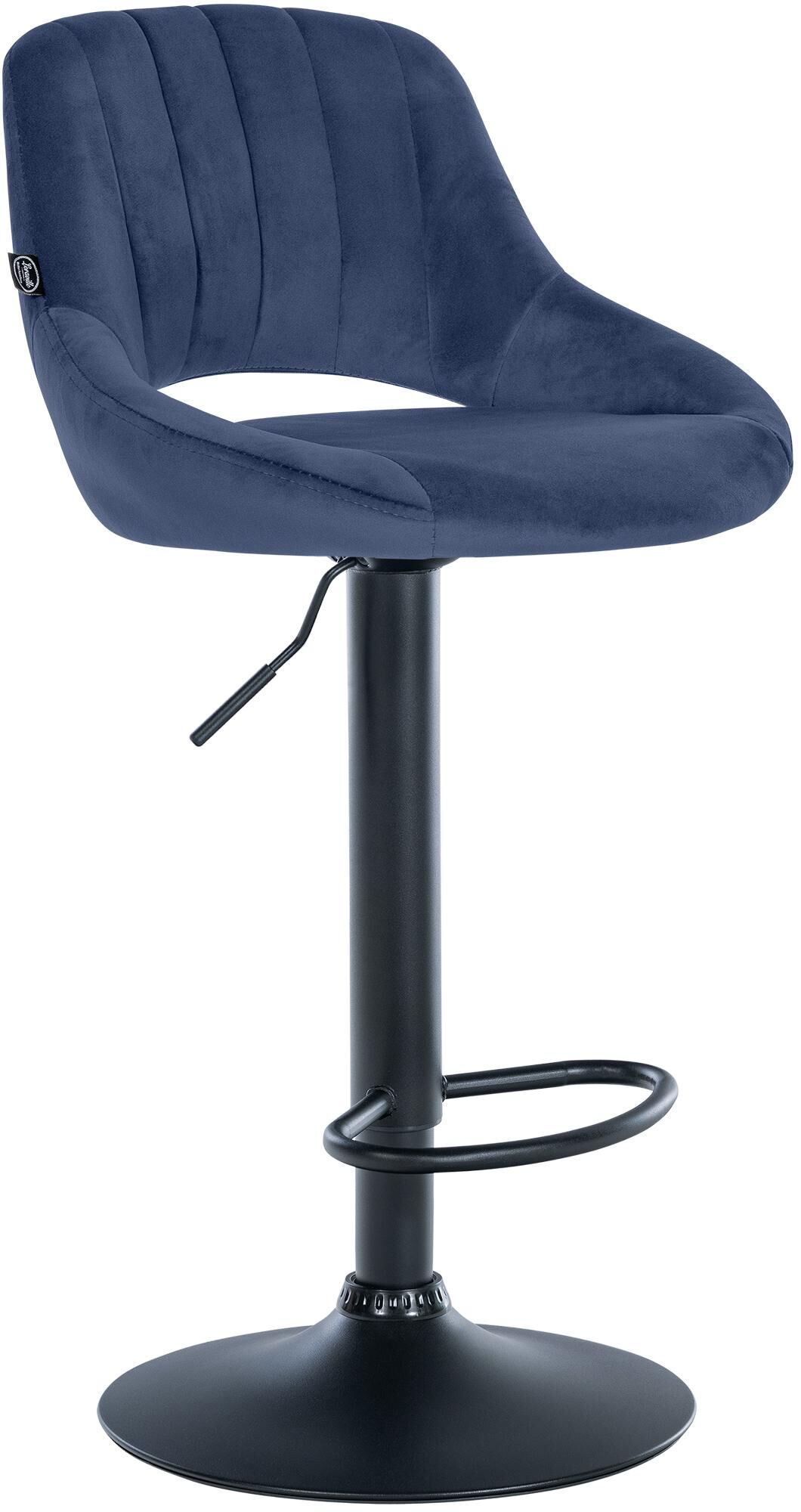 Barhocker Milet Samt schwarz, blau