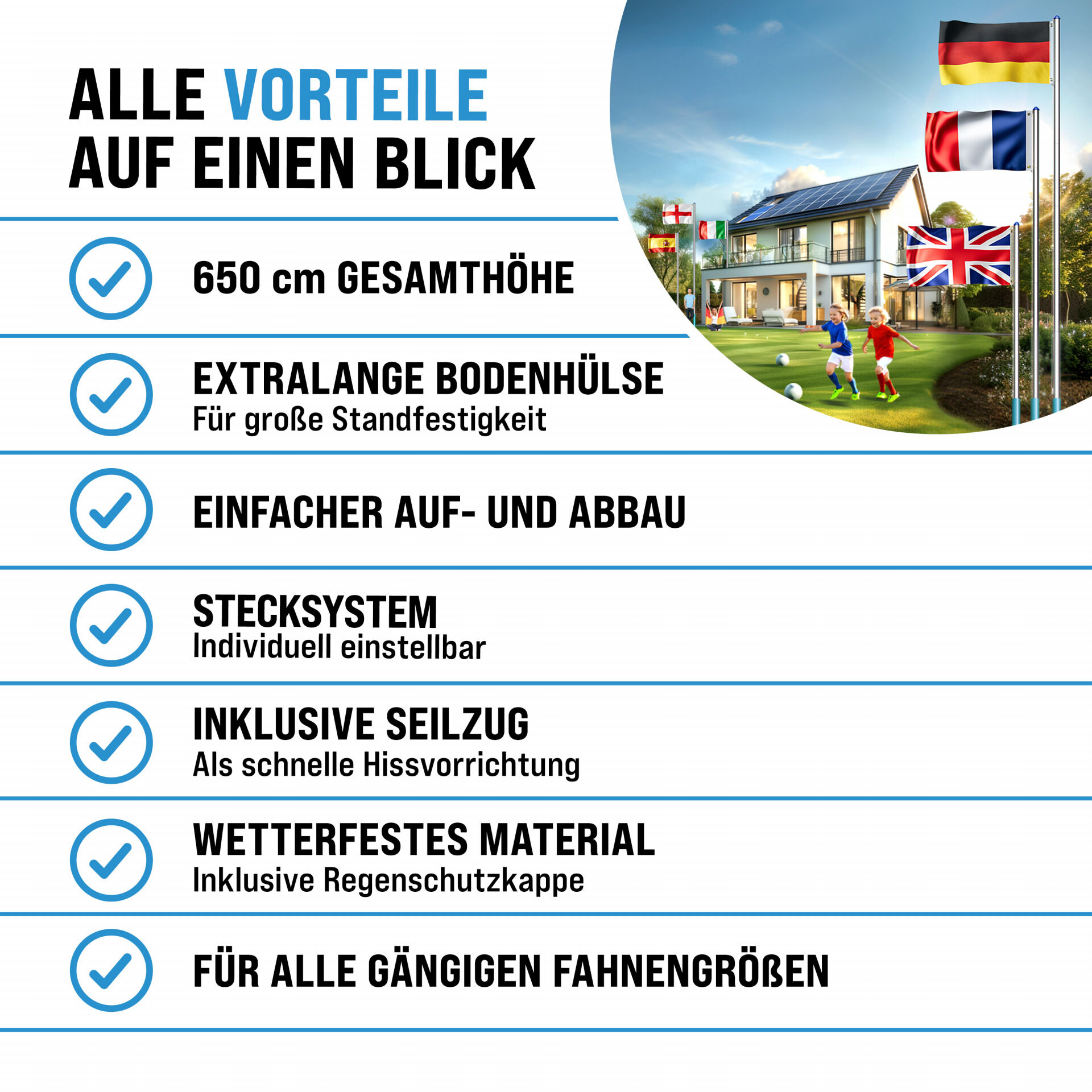 Fahnenmast Alu 650cm