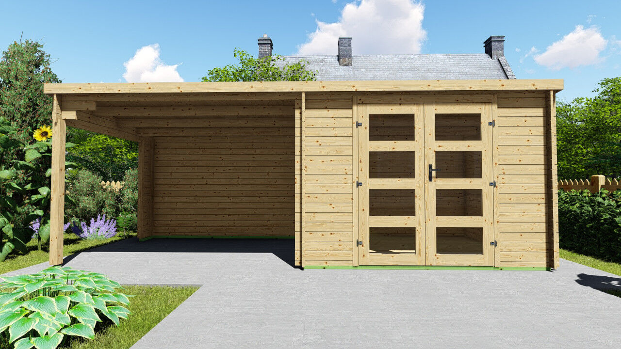 Gartenhaus Flachdach 6x2,4 Funny 4