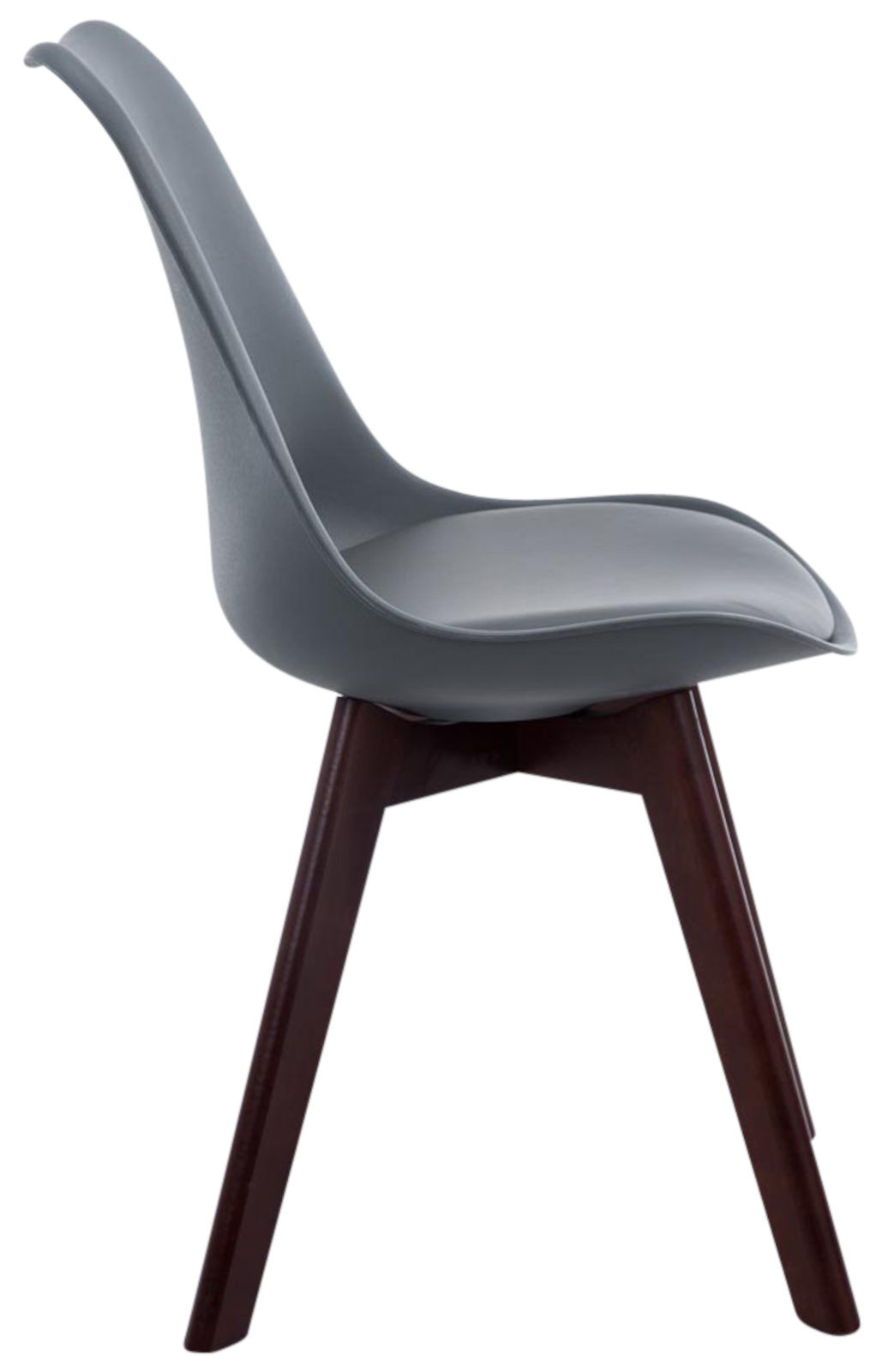 4er Set Besucherstühle Borneo V2 Walnuss Kunstleder, grau
