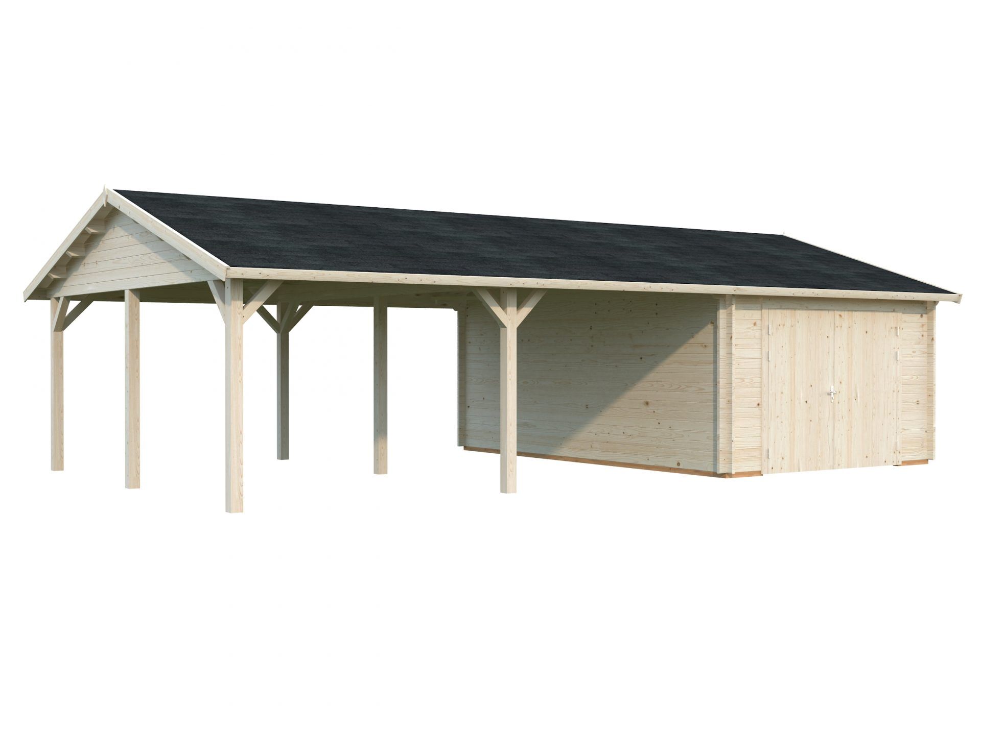 Palmako Holzgarage Roger 19,0+33,2 m2 mit Holztor