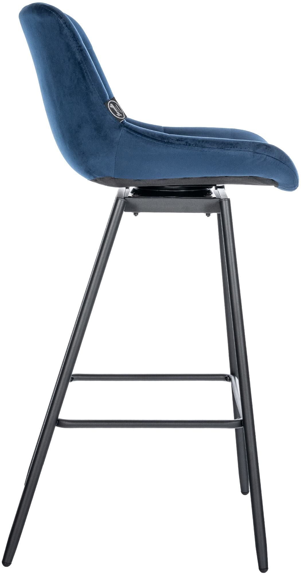 Barhocker Weston Schwenkbar Samt, blau