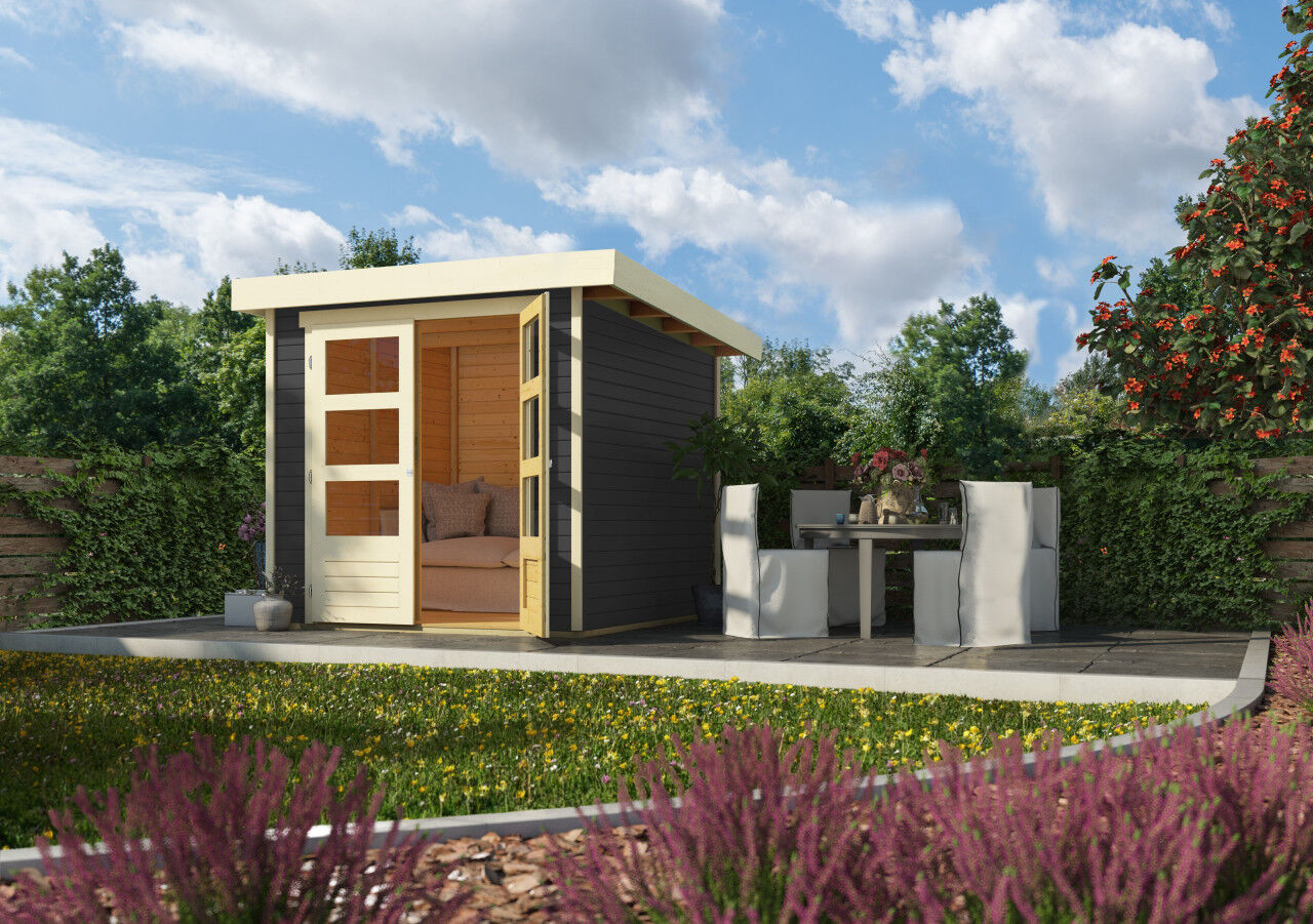 Flachdach Gartenhaus Askola 2 terragrau