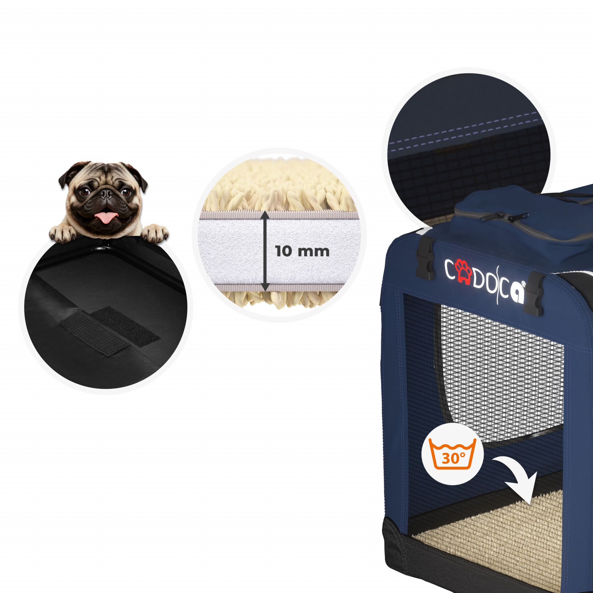 Hundebox faltbar L 70x52x50cm Blau