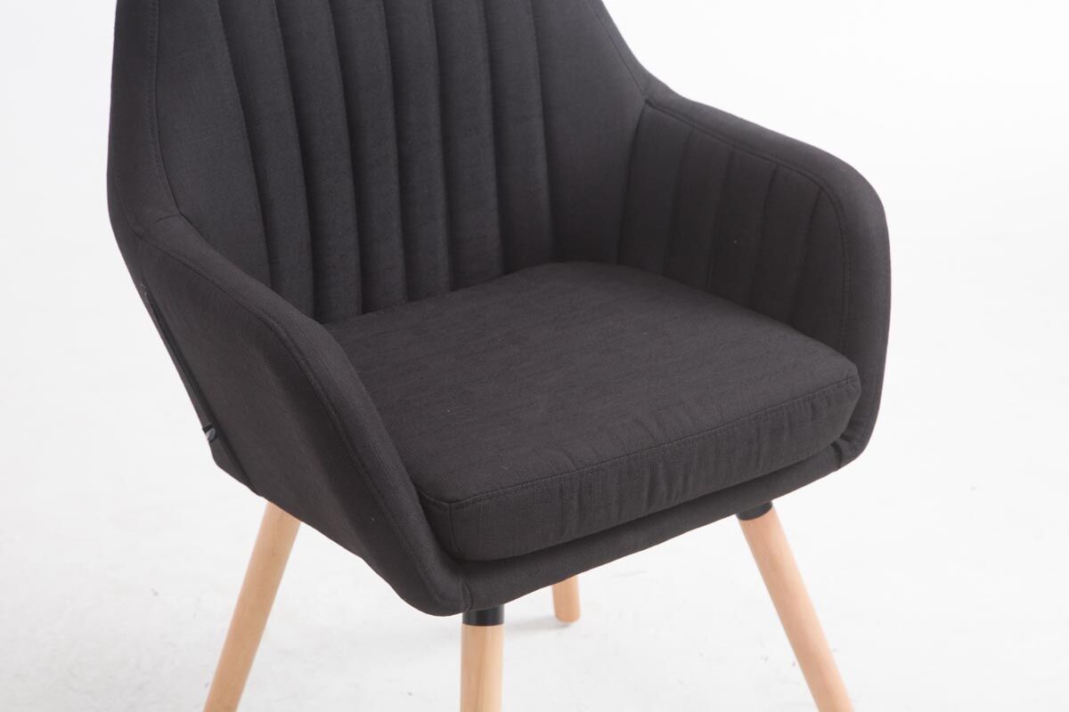 Stuhl Florian Stoff Natura, schwarz