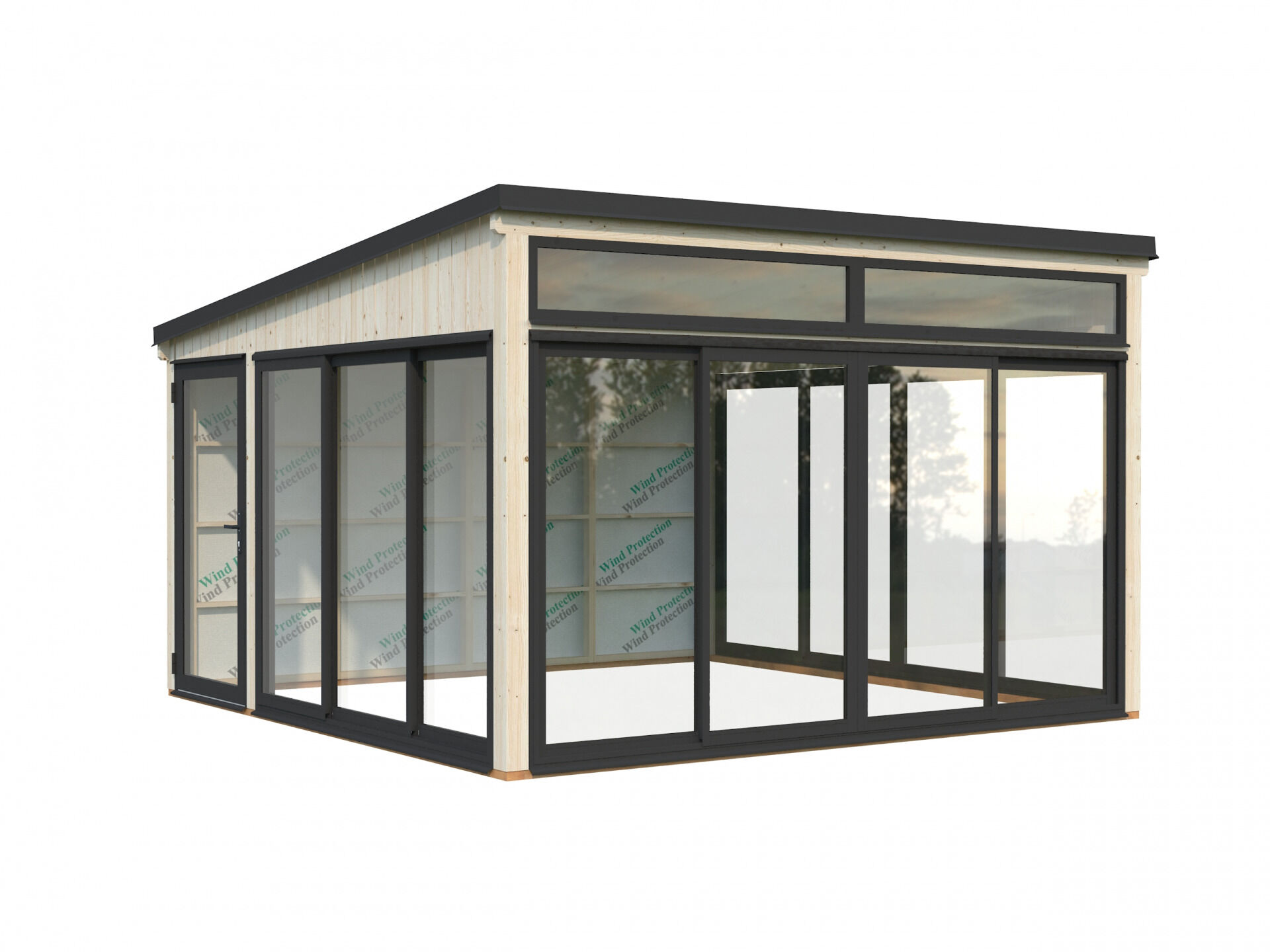 Palmako Modernes Gartenhaus Gartenzimmer Saga 16,6 m² Slide Plus