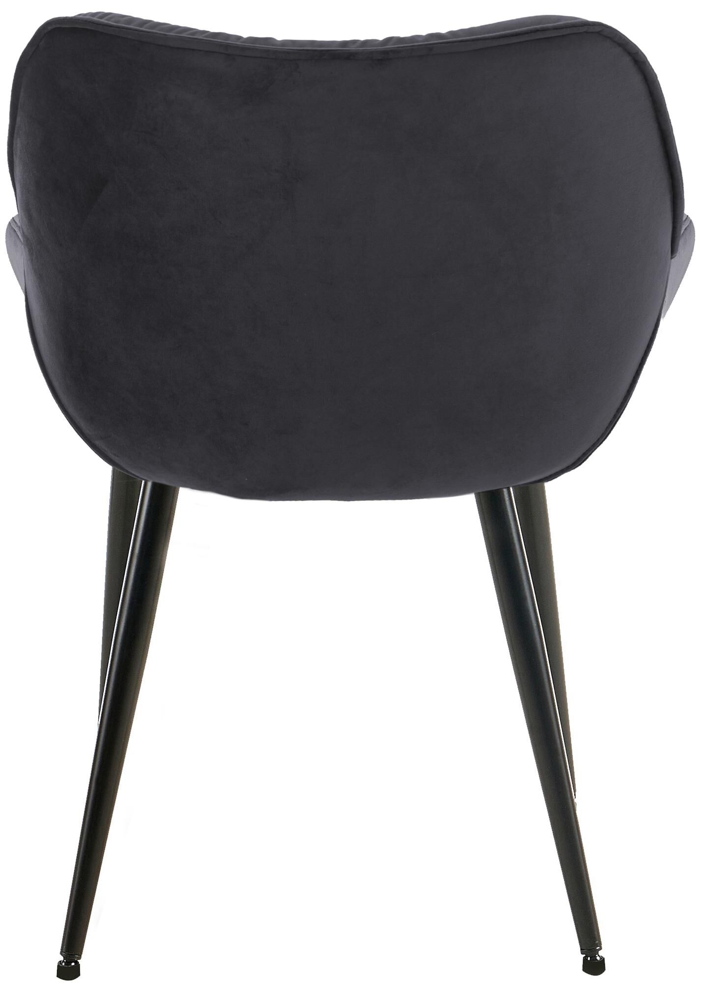 2er Set Stuhl Tanna Samt, schwarz