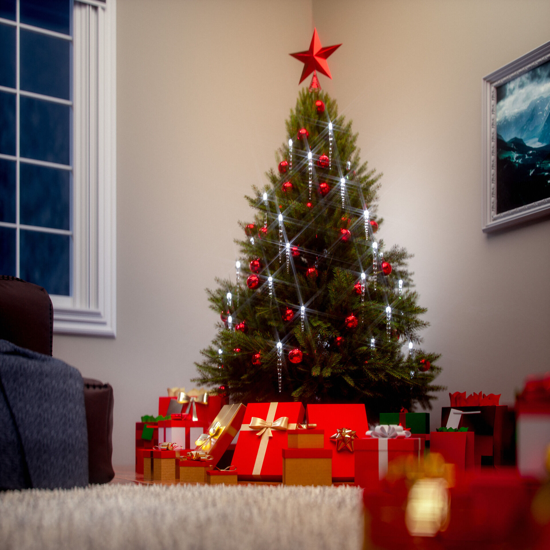 Lichterkette Weihnachten Eiszapfen Warmweiß 13m