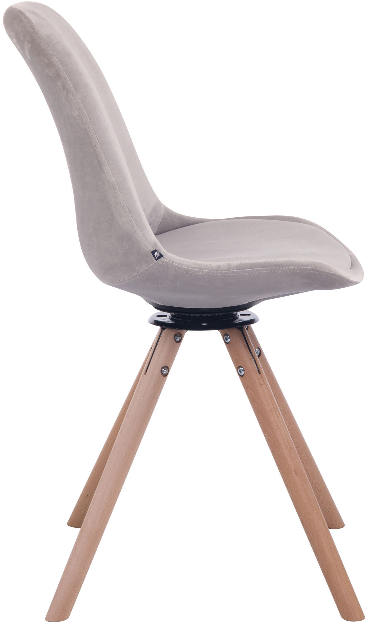 Esszimmerstuhl Troyes Samt Rund natura, grau