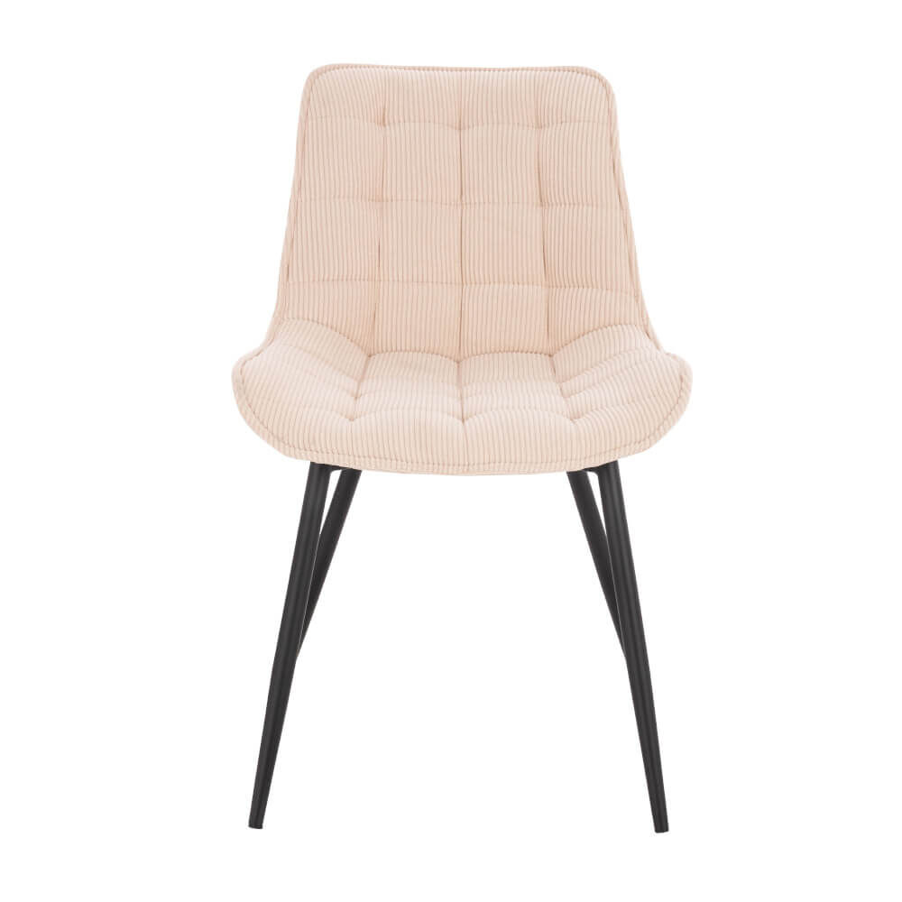 Polsterstuhl Esszimmer Cord IKALO – 6er Set Creme