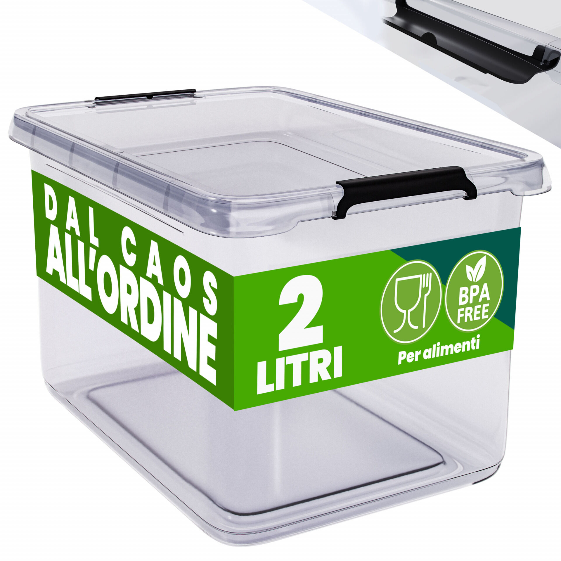 Aufbewahrungsbox 20x15x12cm 2L transparent stapelbar BPA-frei