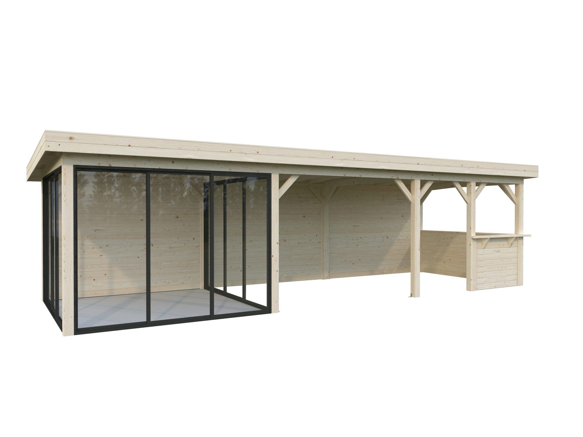 Palmako modernes Gartenhaus Lenna 24,9 m2 Set 416 Slide