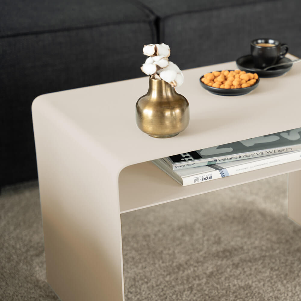 Beistelltisch aus Metall ZIMA - Creme