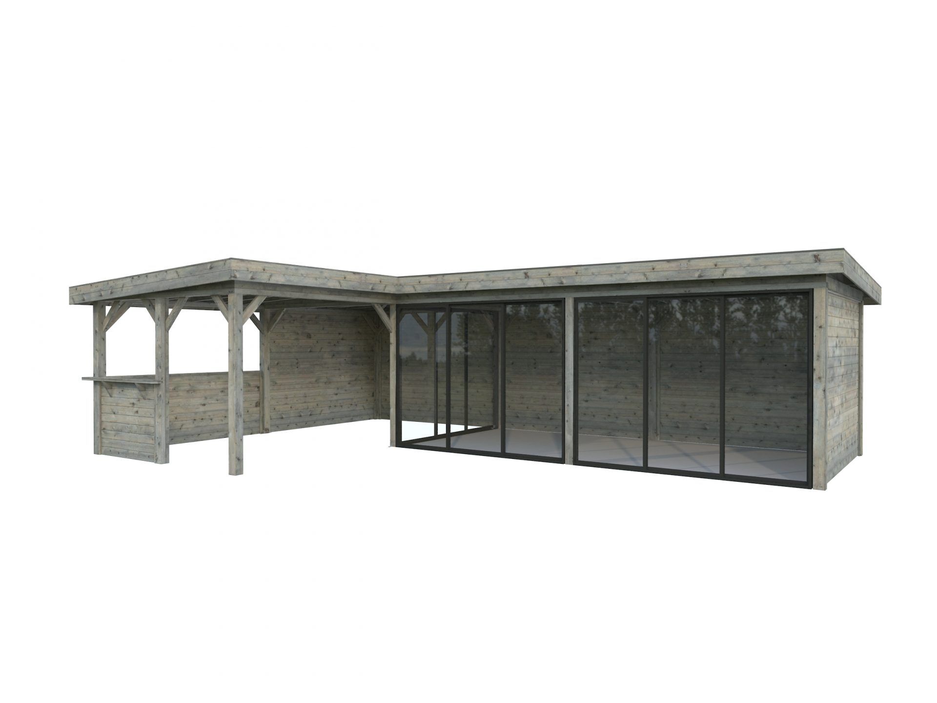 Palmako modernes Gartenhaus Lenna 33,2 m² Set 720 Slide Plus