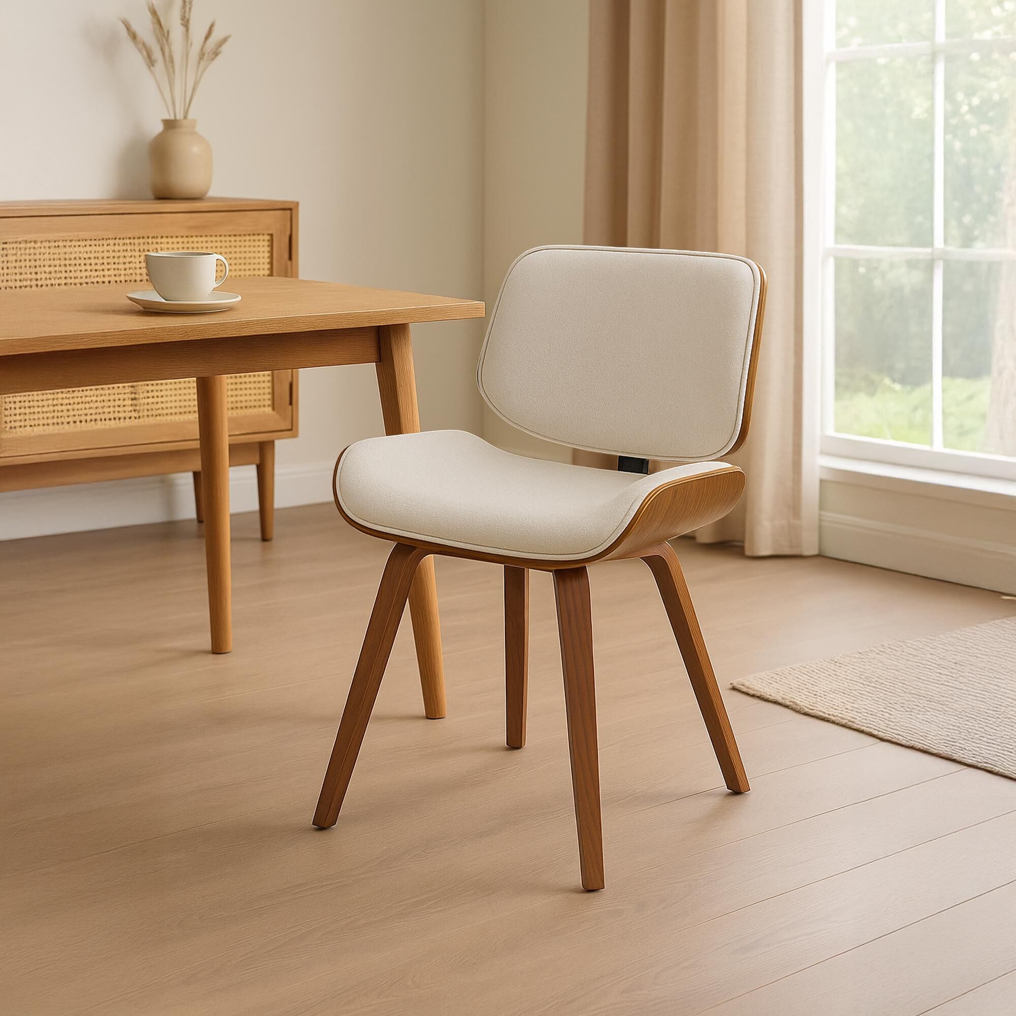 Besucherstuhl Beverley Stoff, walnuss/creme