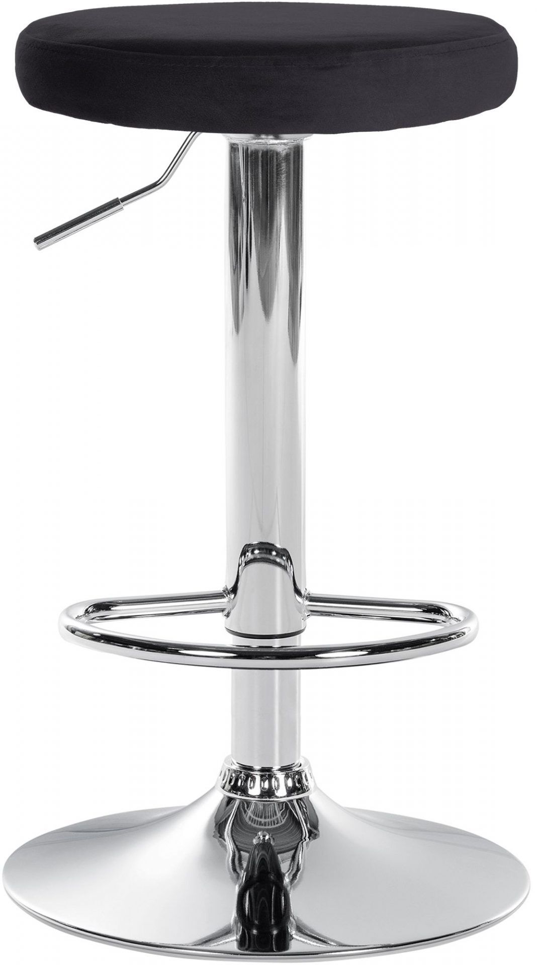 Barhocker Ponte Samt chrom, schwarz