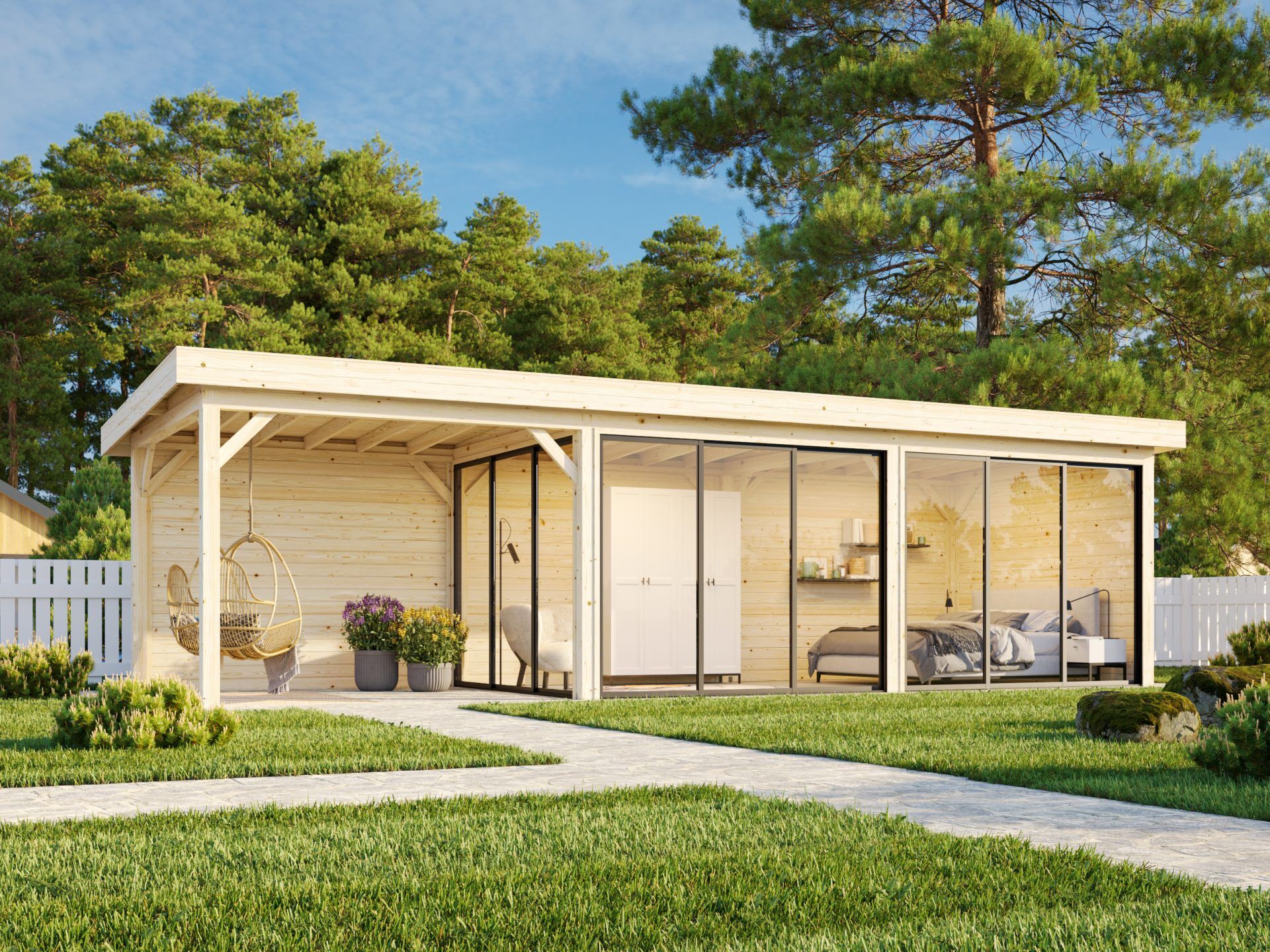 Palmako modernes Gartenhaus Lenna 24,9 m2 Set 417 Slide