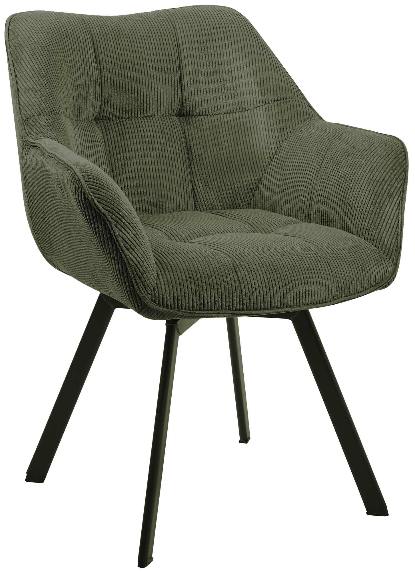Esszimmerstuhl Jordi Cord, grün