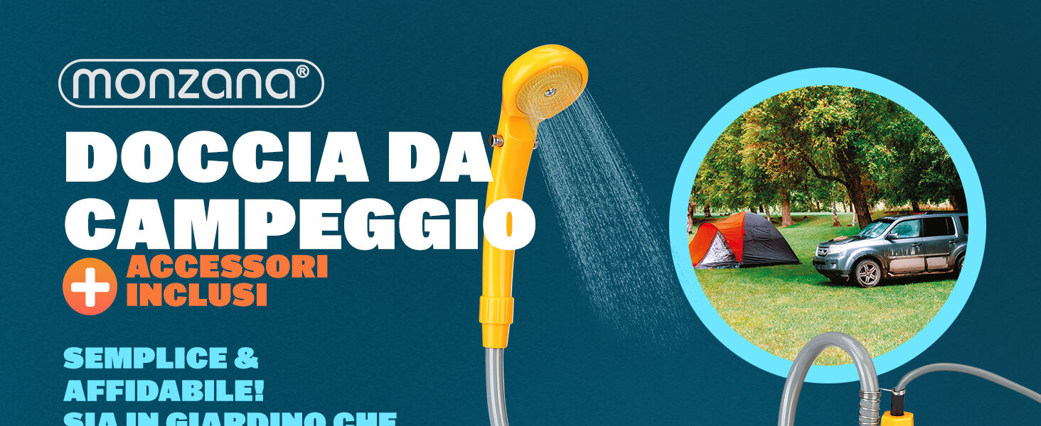 Campingdusche Gelb mit Tauchpumpe