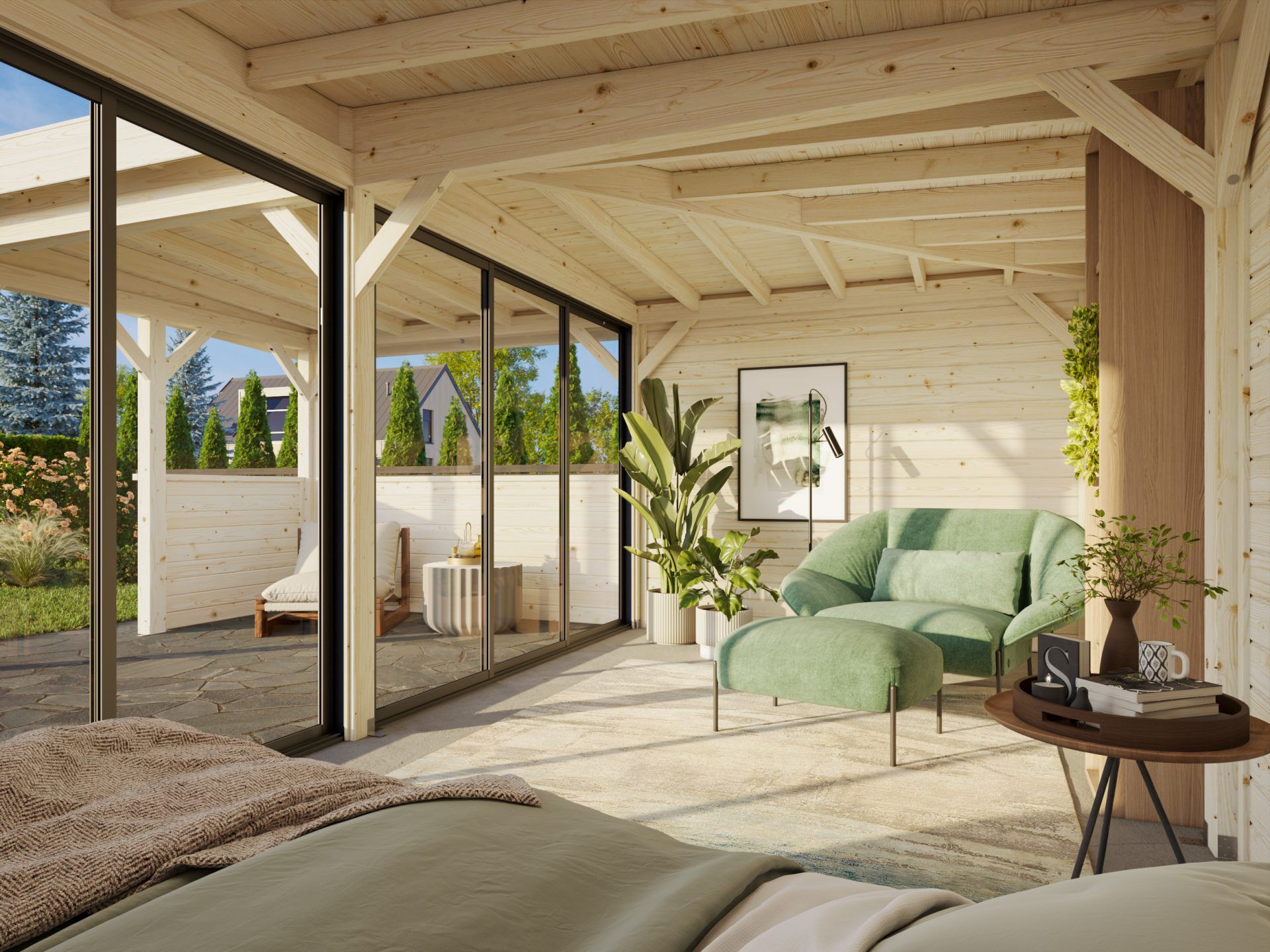 Palmako modernes Gartenhaus Lenna 24,9 m2 Set 422 Slide
