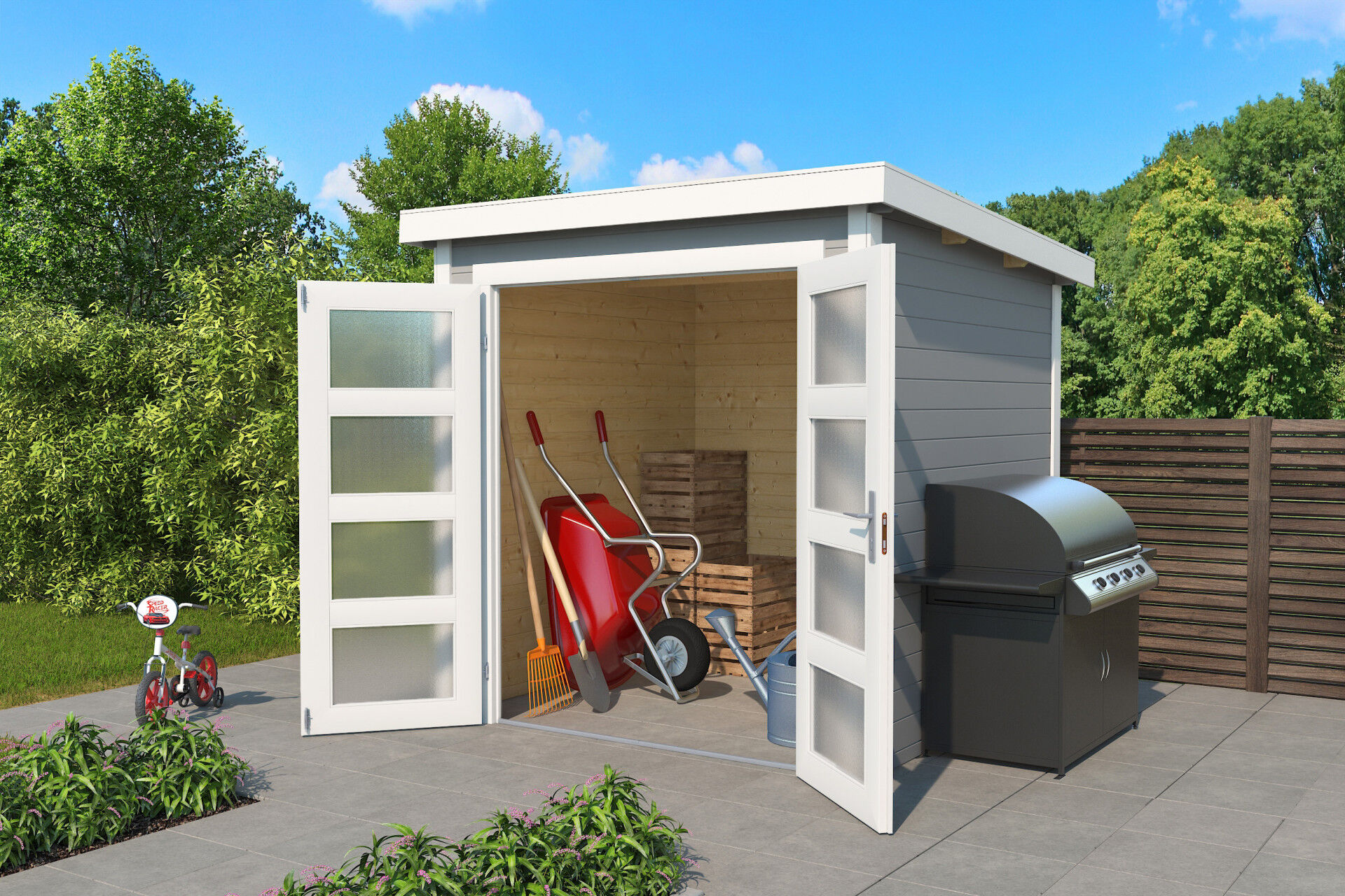 Lasita Maja Flachdach Gartenhaus Zambezi 2