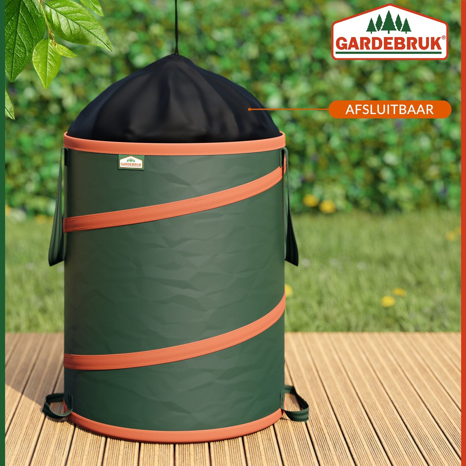Popup Gartenabfallsack 3er-Set Grün je 165 Liter