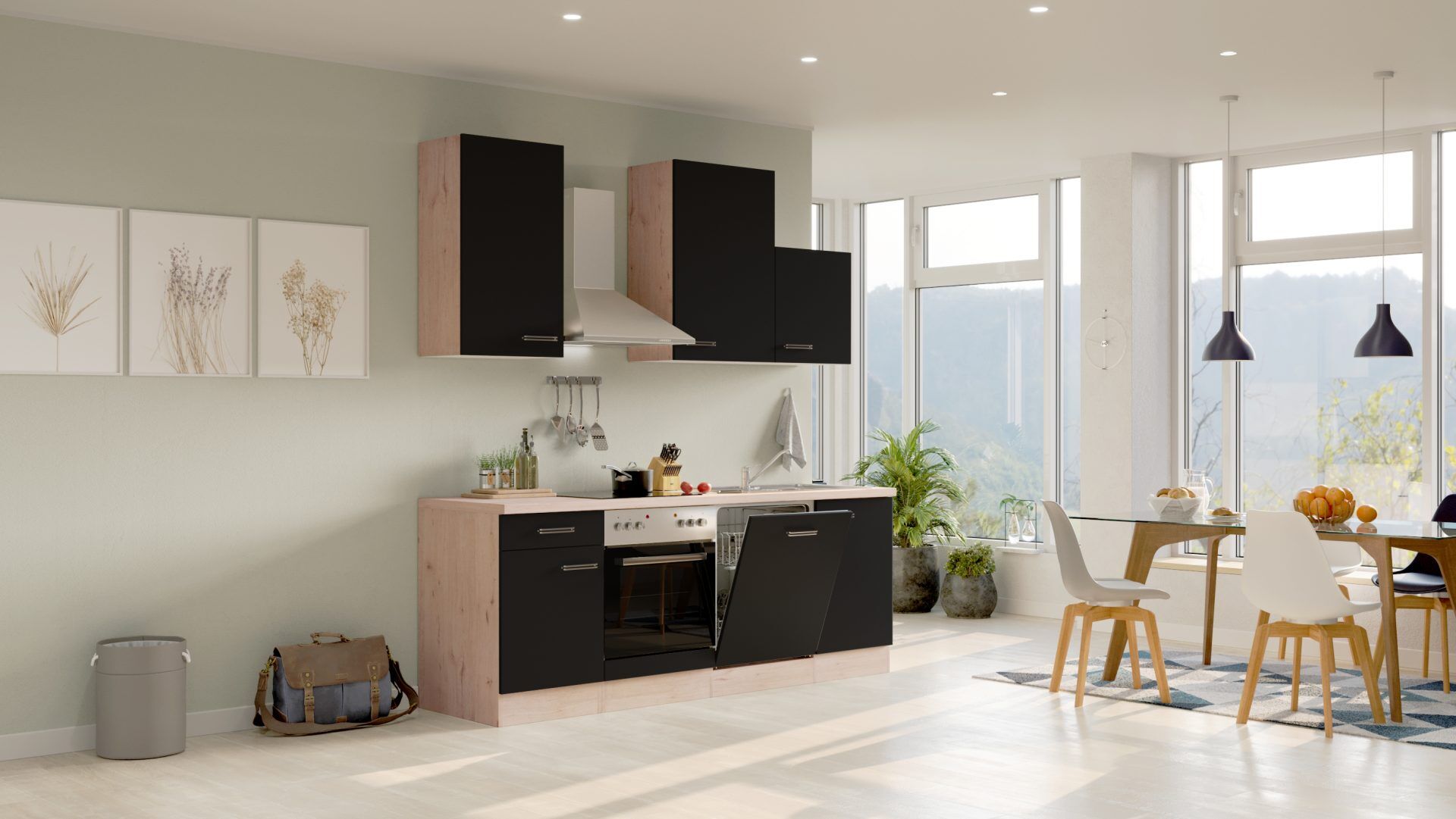 Küchenzeile ELVA 220 cm mit E-Geräten