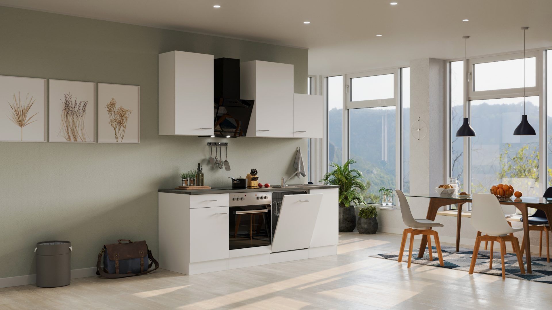 Küchenzeile LUCCA 220 cm mit E-Geräten