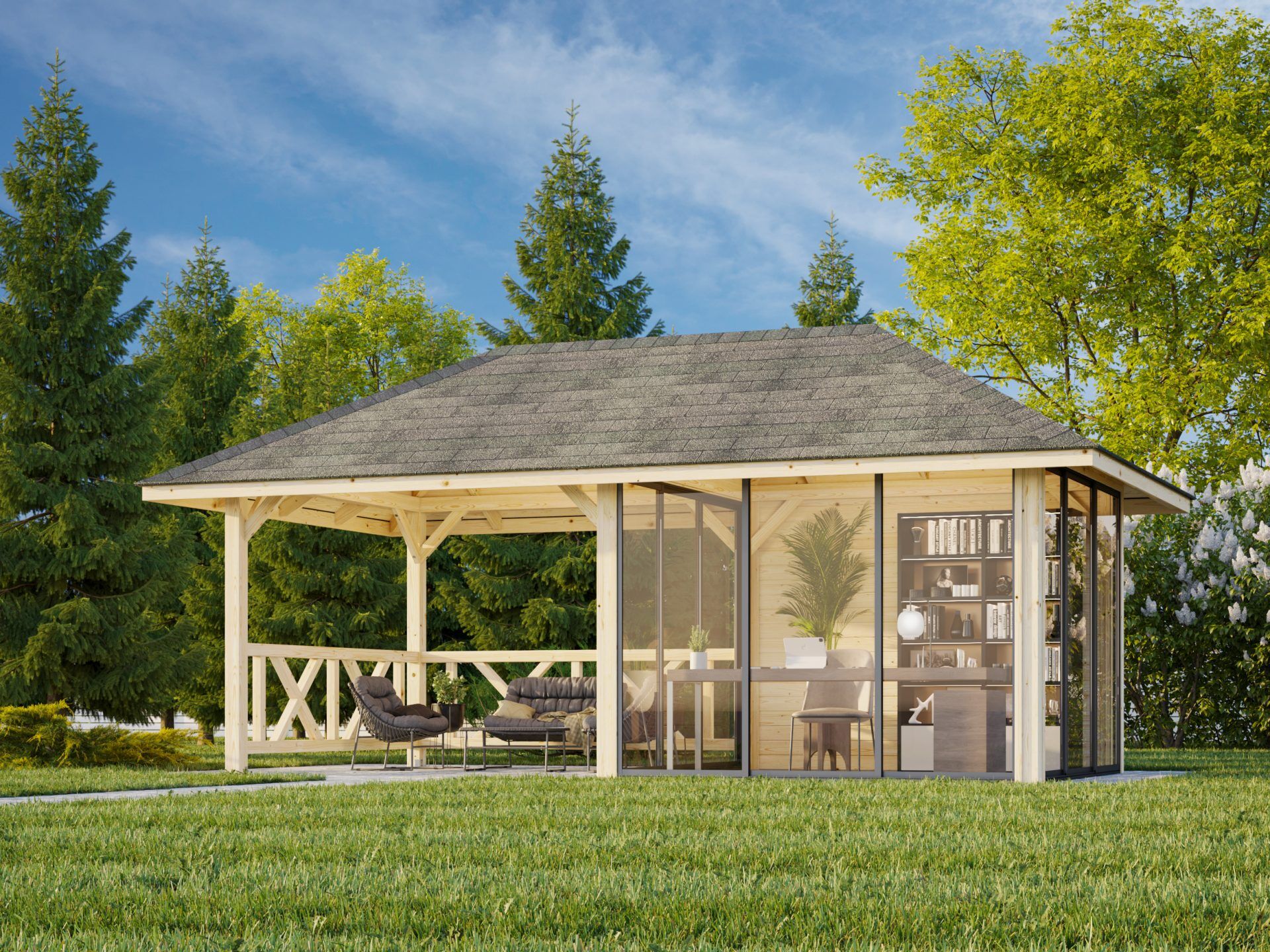 Palmako Pavillon Bianca 16,6 m2 Set 204 Slide